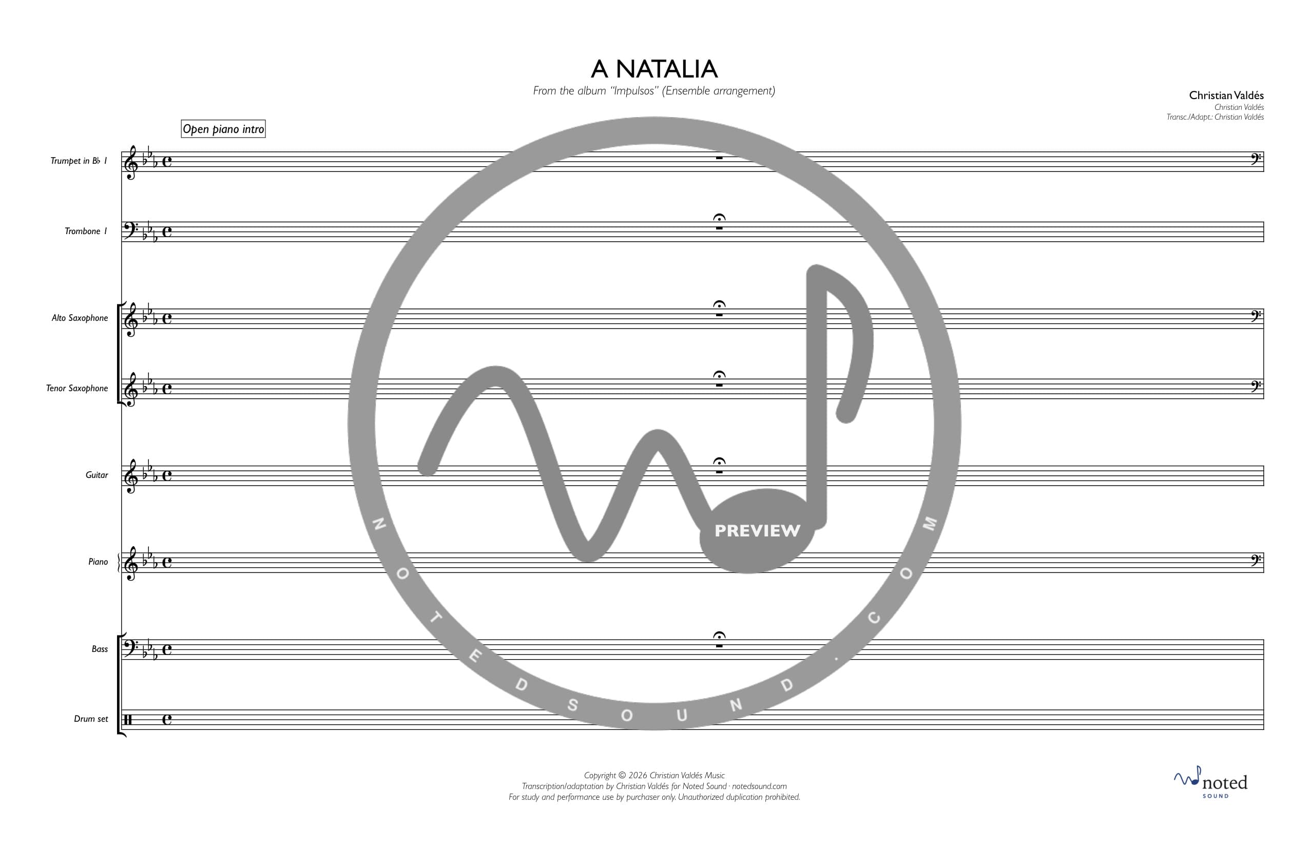 A Natalia (Ensemble) — Full Score (watermarked preview)
