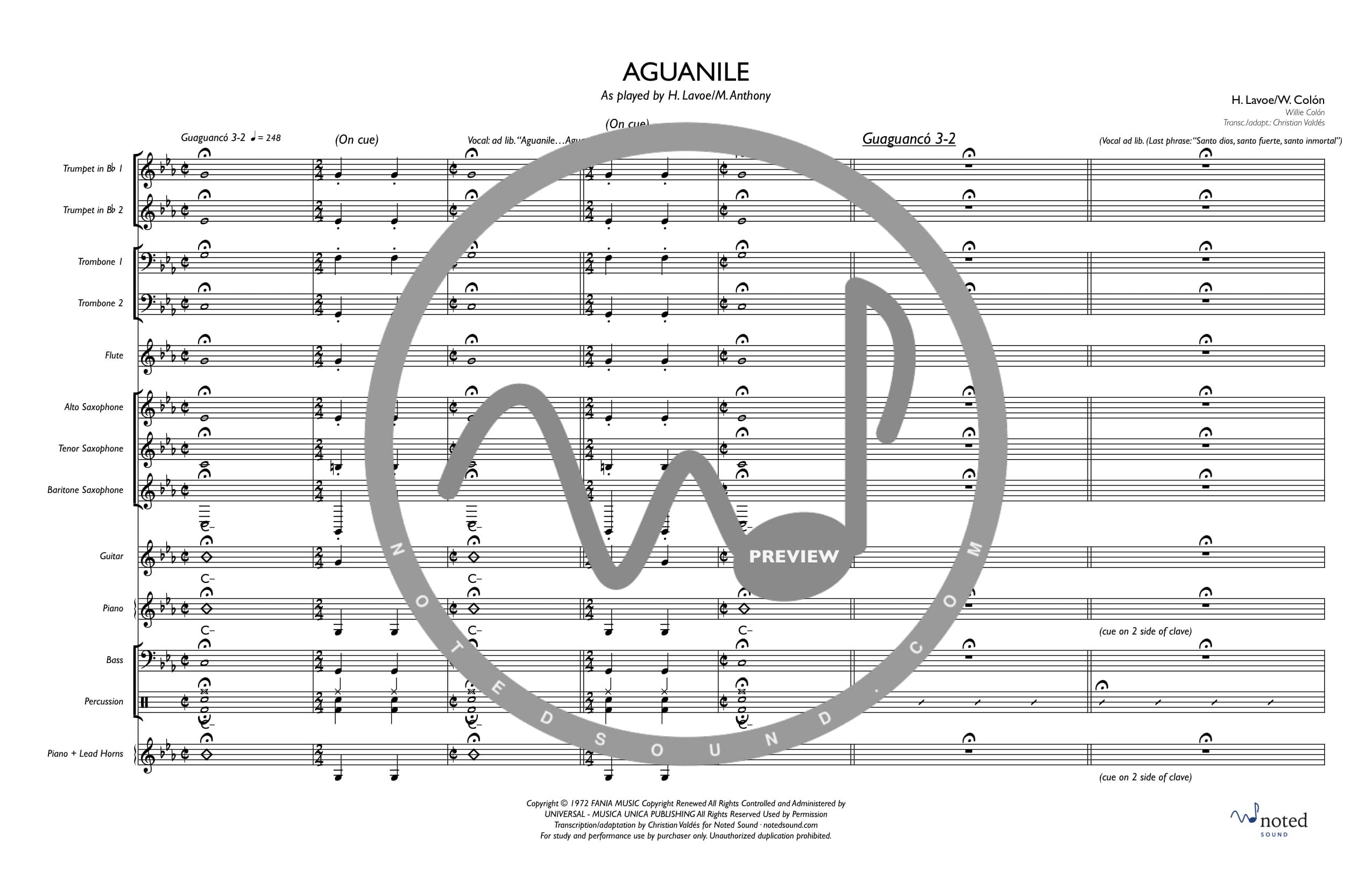 Aguanile — Full Score (watermarked preview)