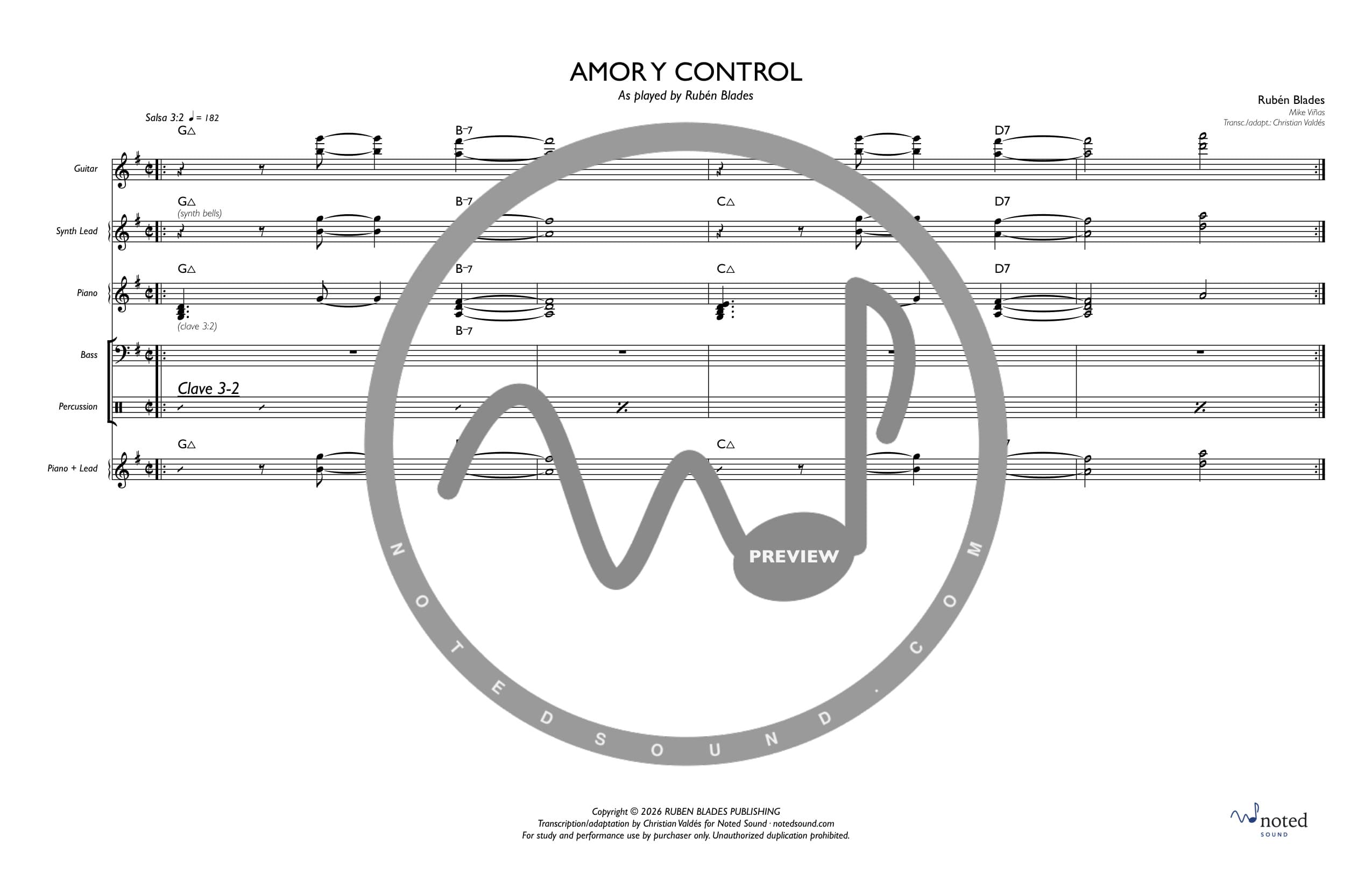 Amor y Control — Full Score (watermarked preview)