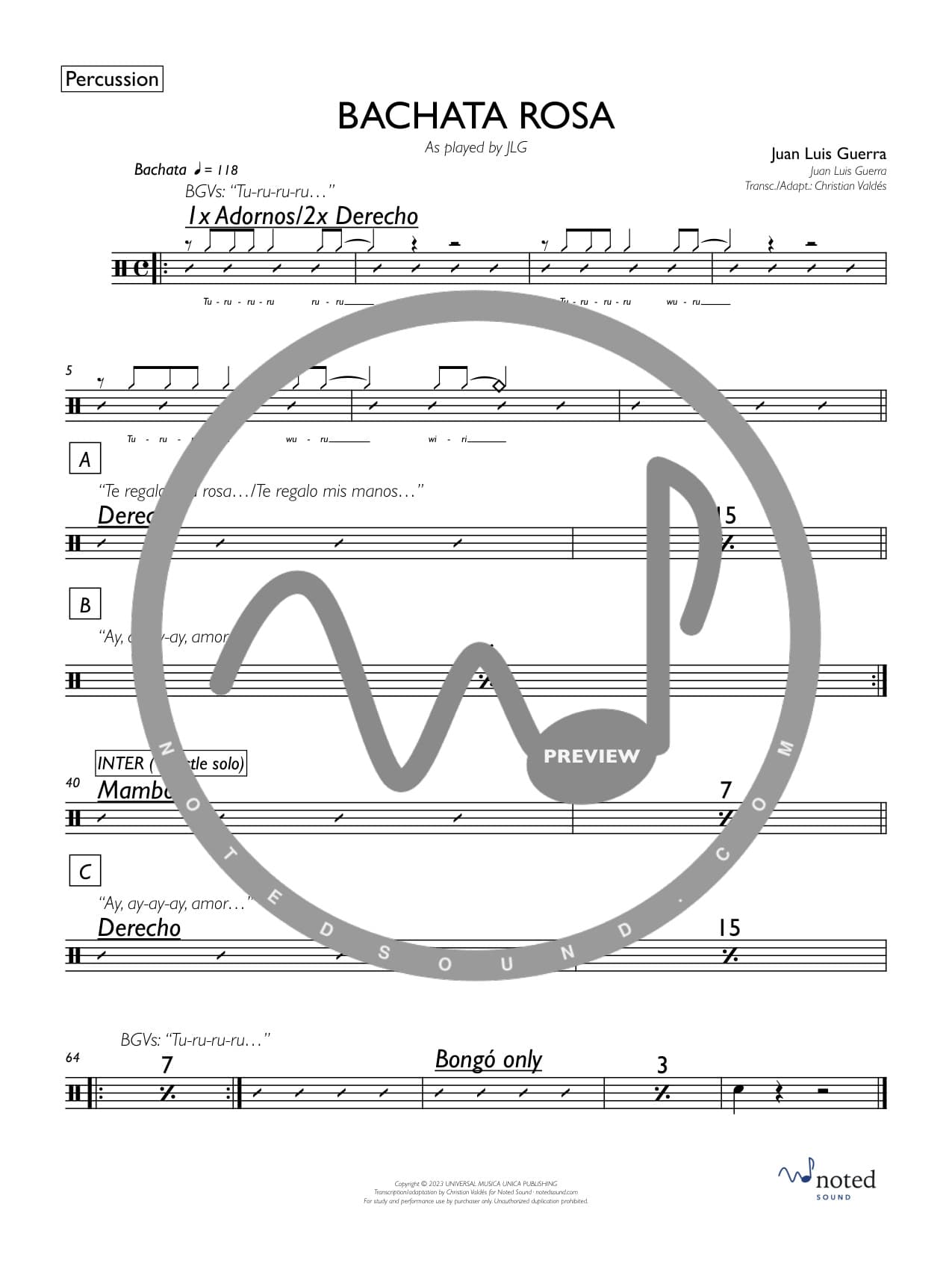 Bachata rosa — Percussion watermarked preview