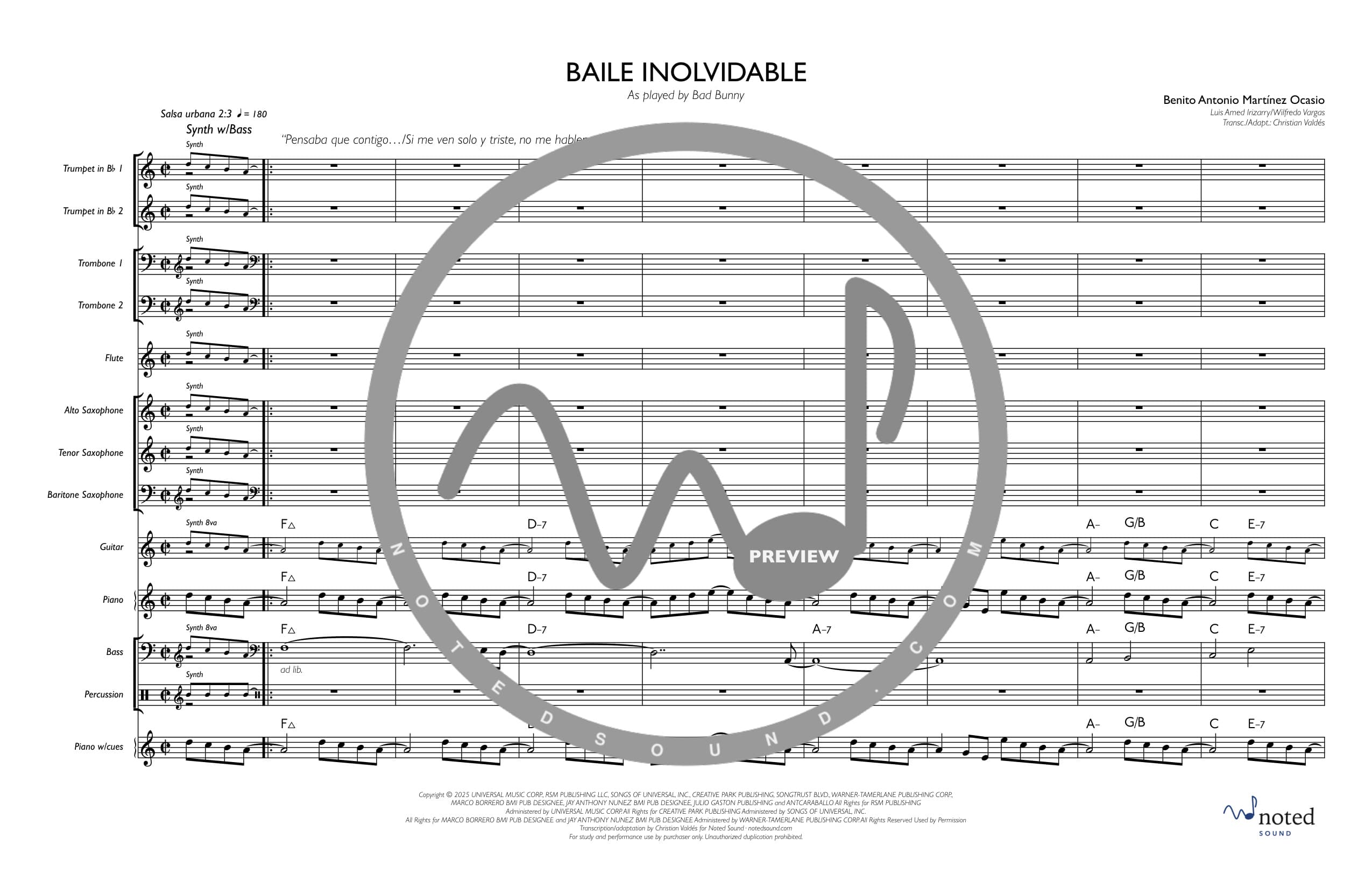 Baile Inolvidable — Full Score (watermarked preview)