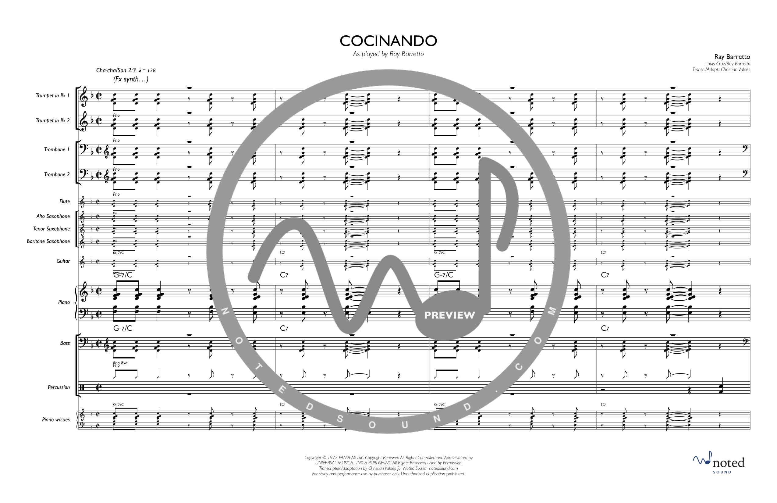 Cocinando — Full Score (watermarked preview)