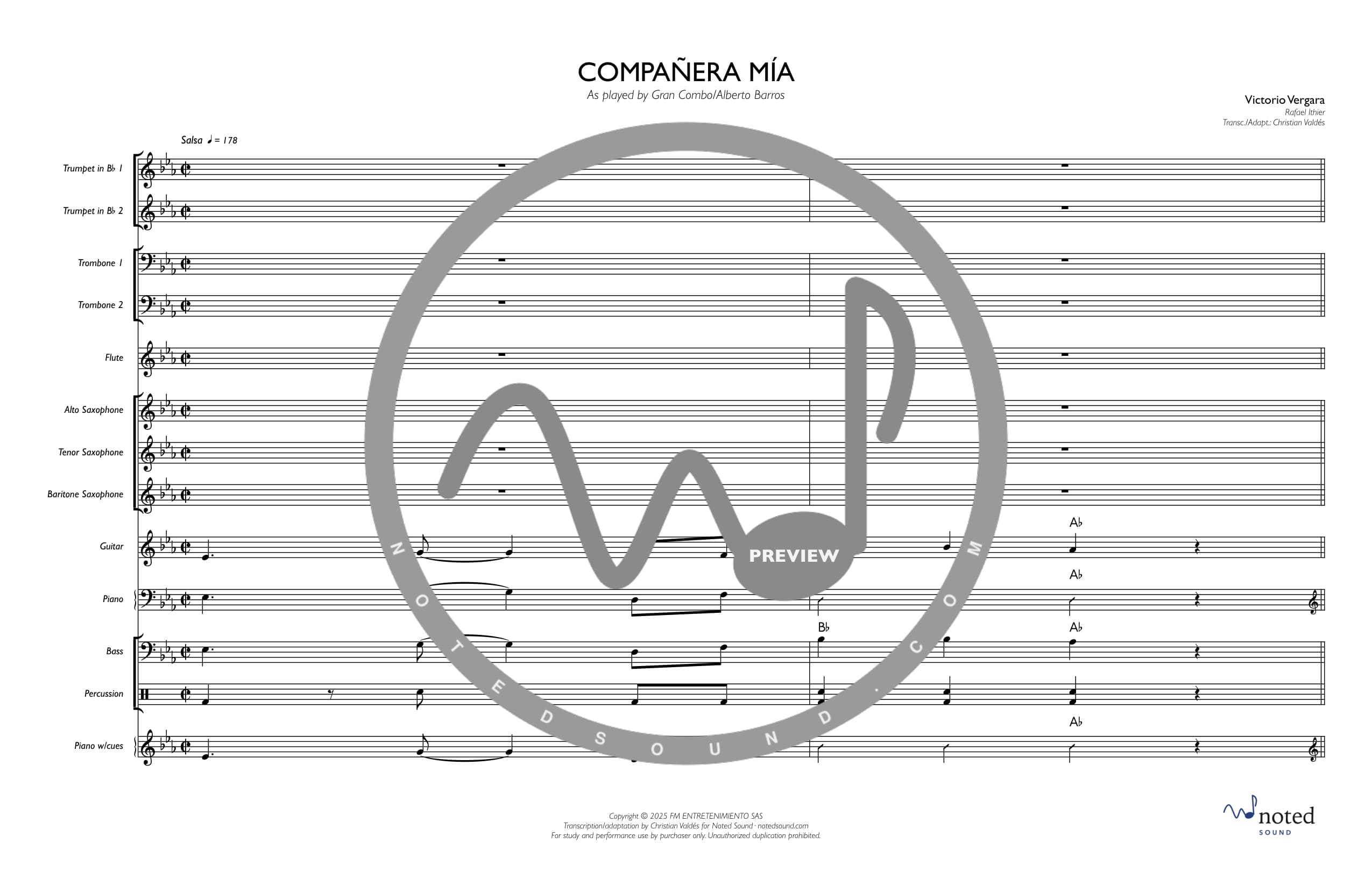 Compañera Mía — Full Score (watermarked preview)