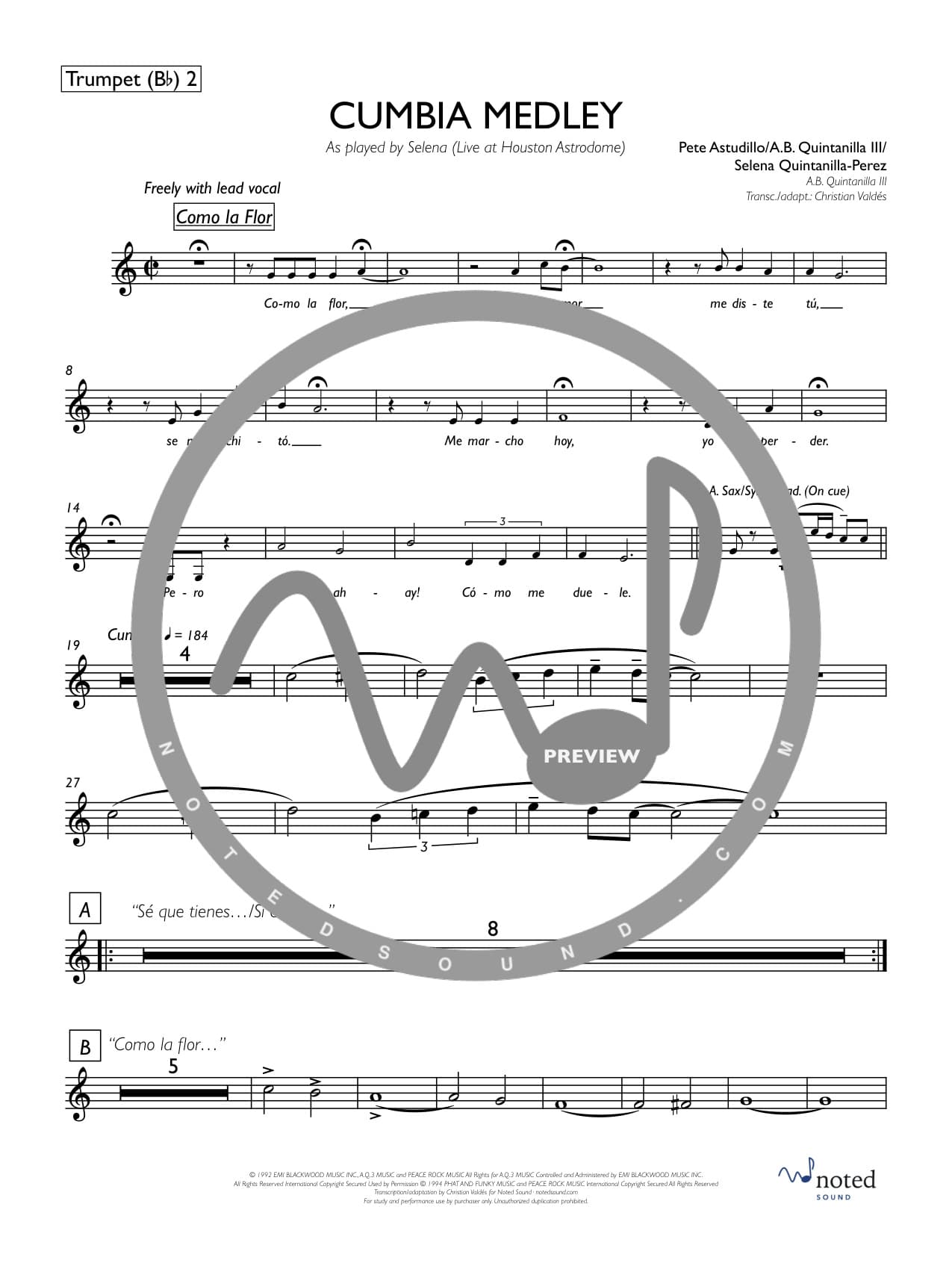 Cumbia medley — Trumpet 2