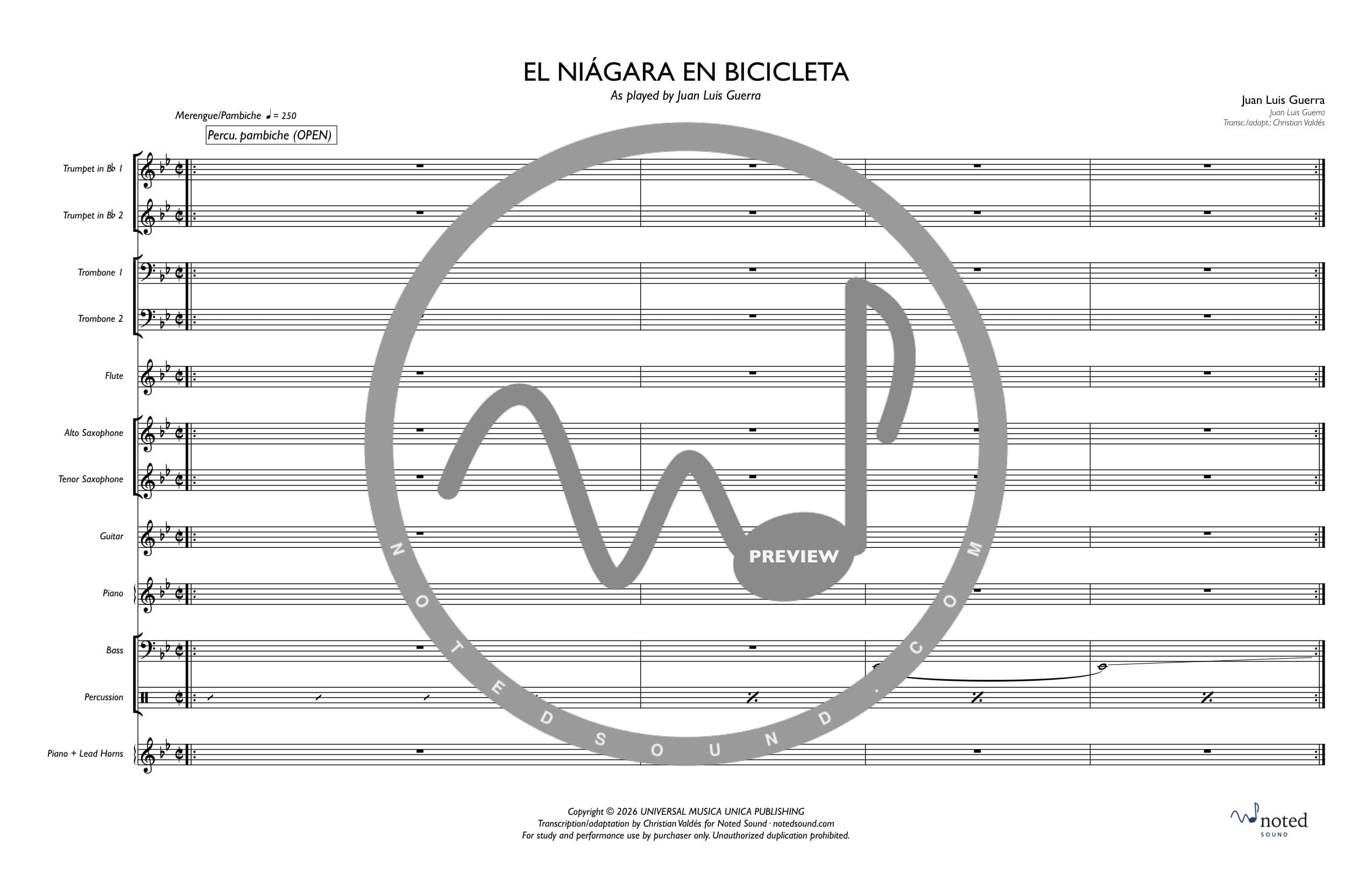 El Niágara en Bicicleta — Full Score (watermarked preview)