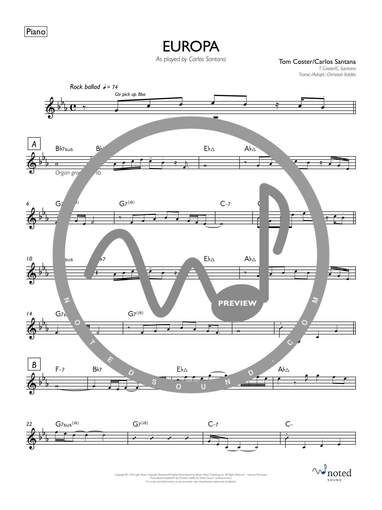 Europa — Piano watermarked preview
