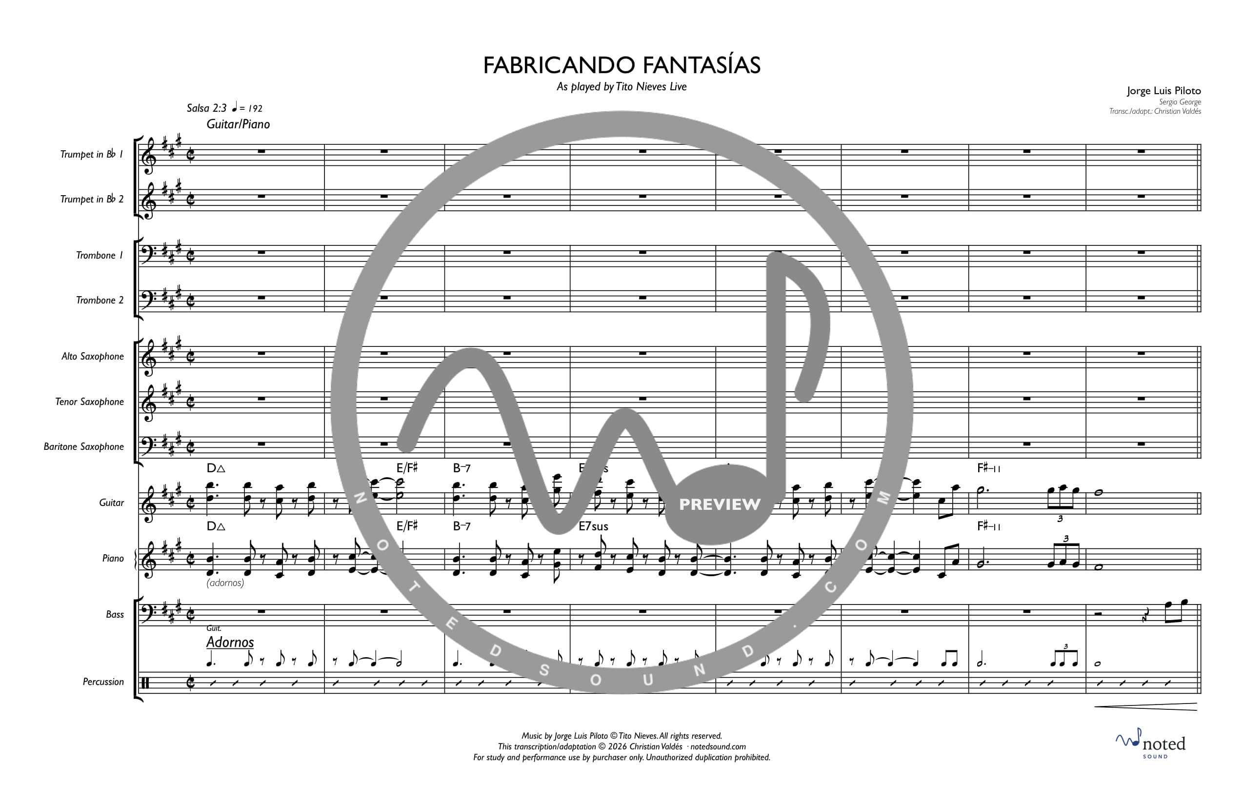 Fabricando Fantasías (Live) — Full Score (watermarked preview)