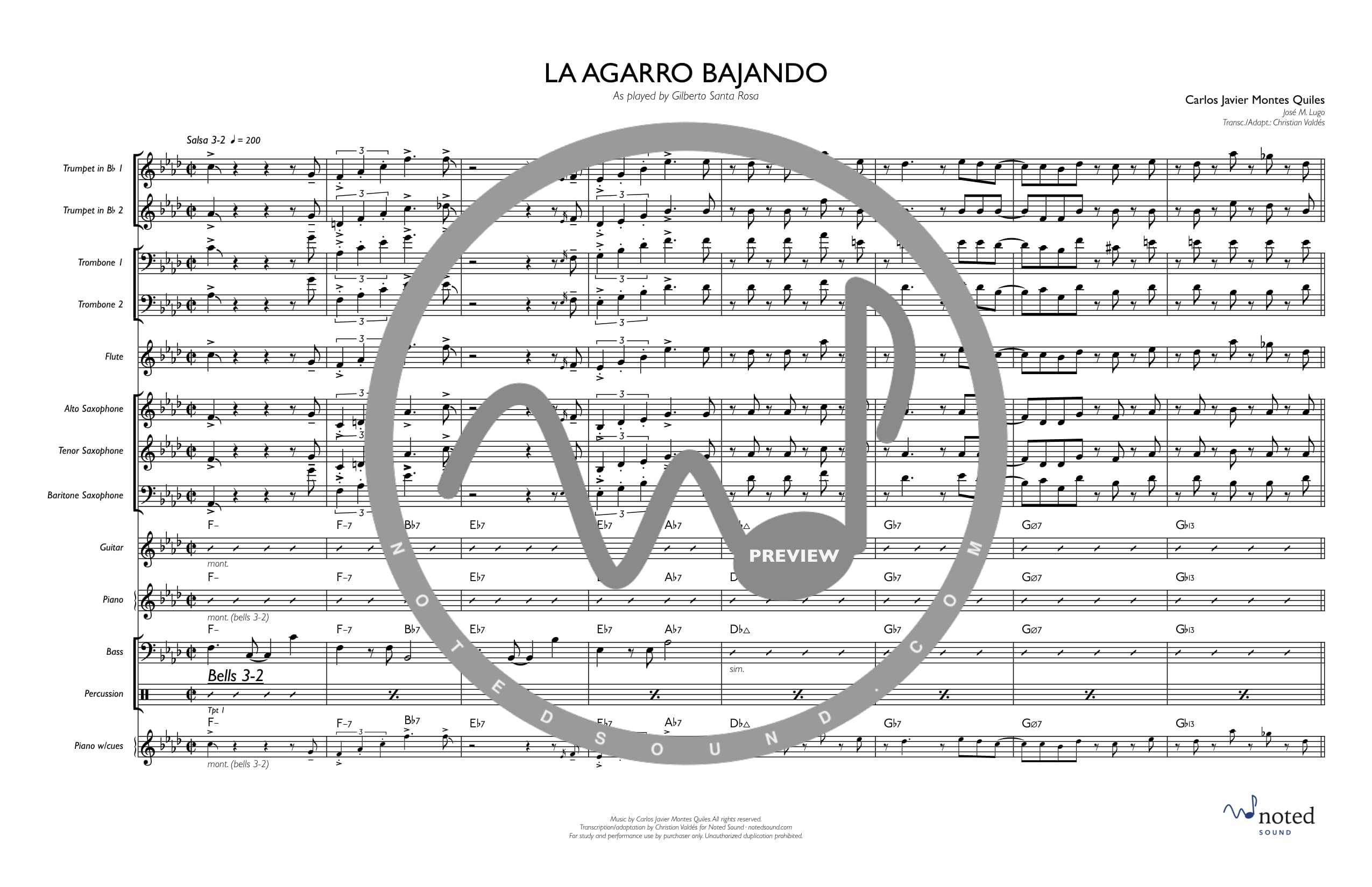 La agarro bajando — Full Score (watermarked preview)