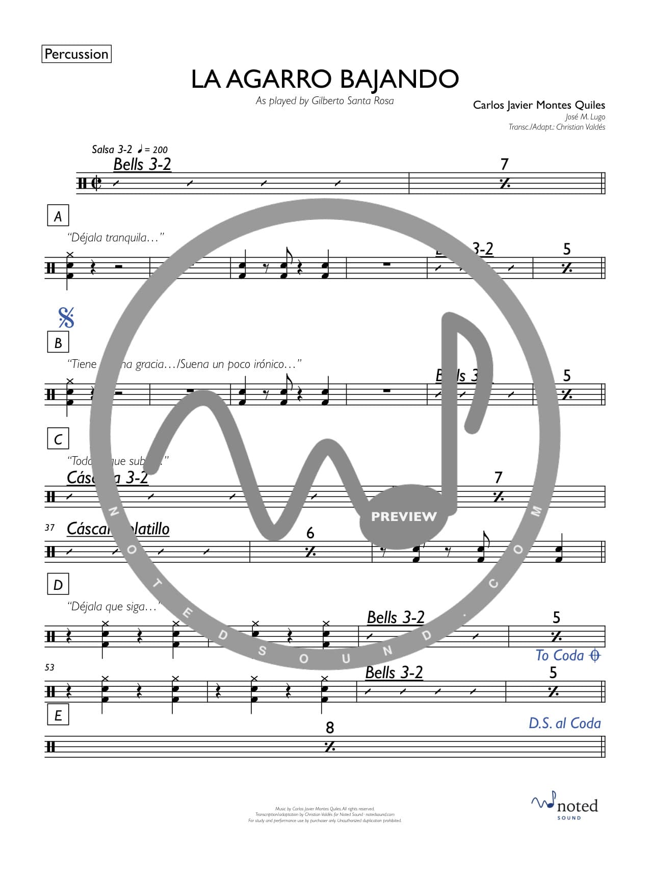 La agarro bajando — Percussion watermarked preview