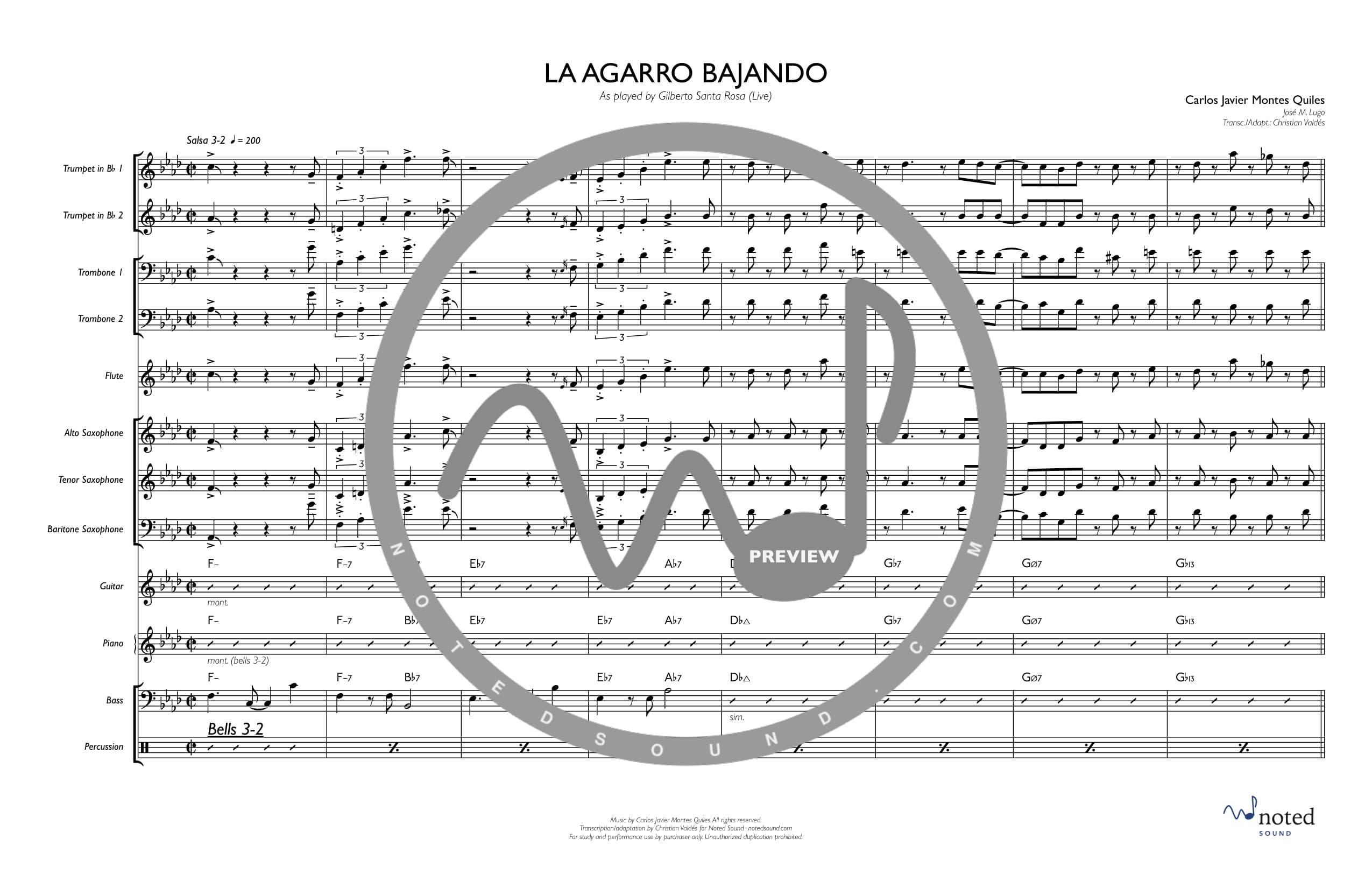 La agarro bajando (Live) — Full Score (watermarked preview)