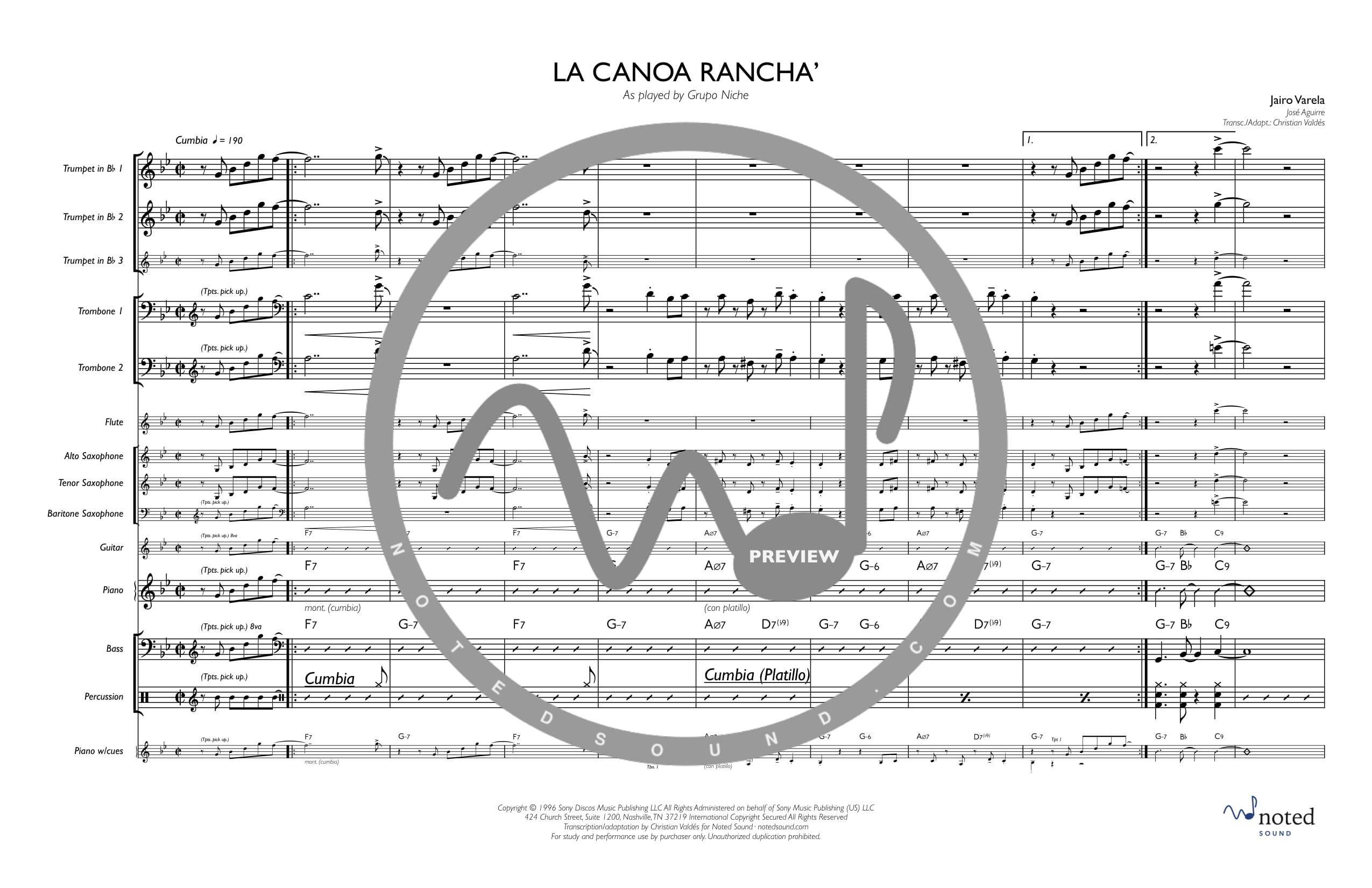La Canoa Rancha' — Full Score (watermarked preview)