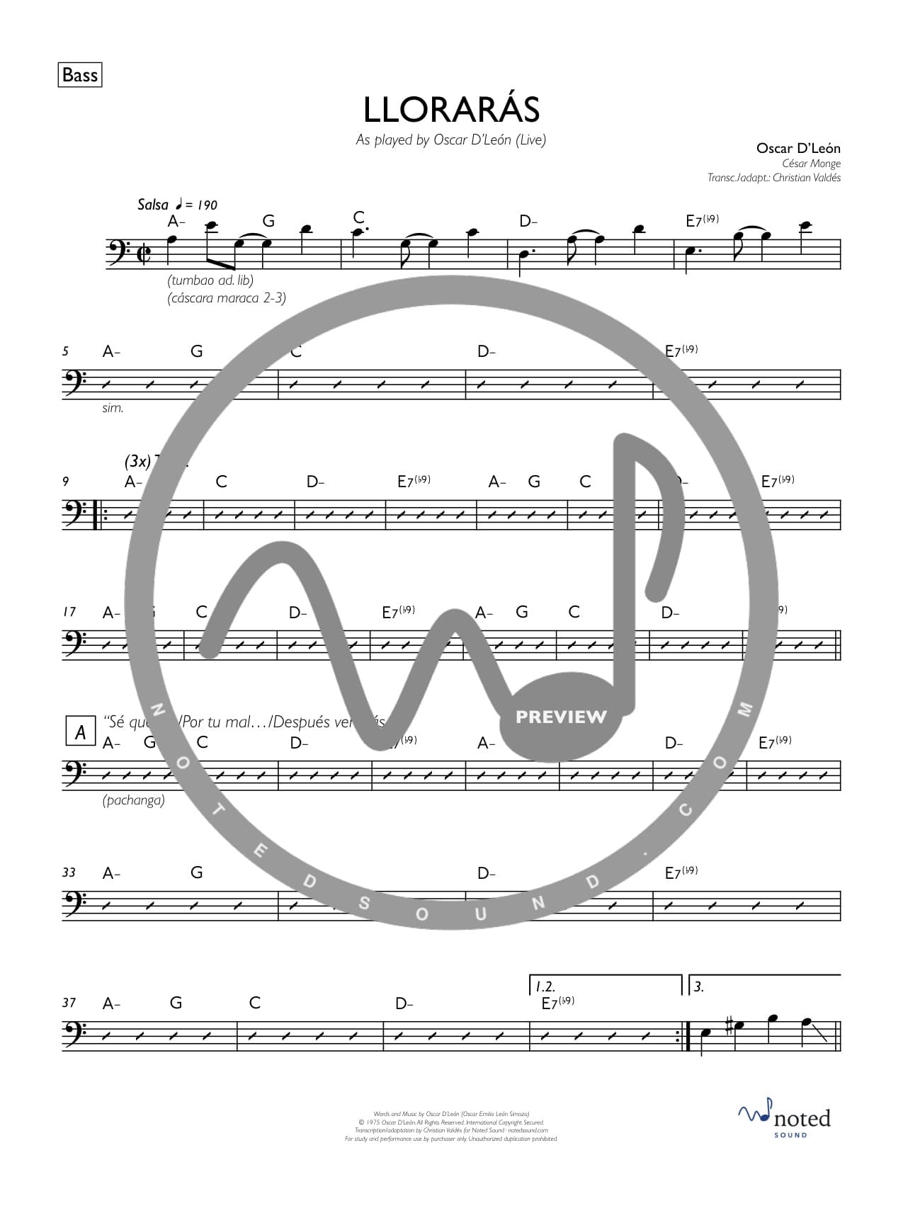 Llorarás — Bass watermarked preview