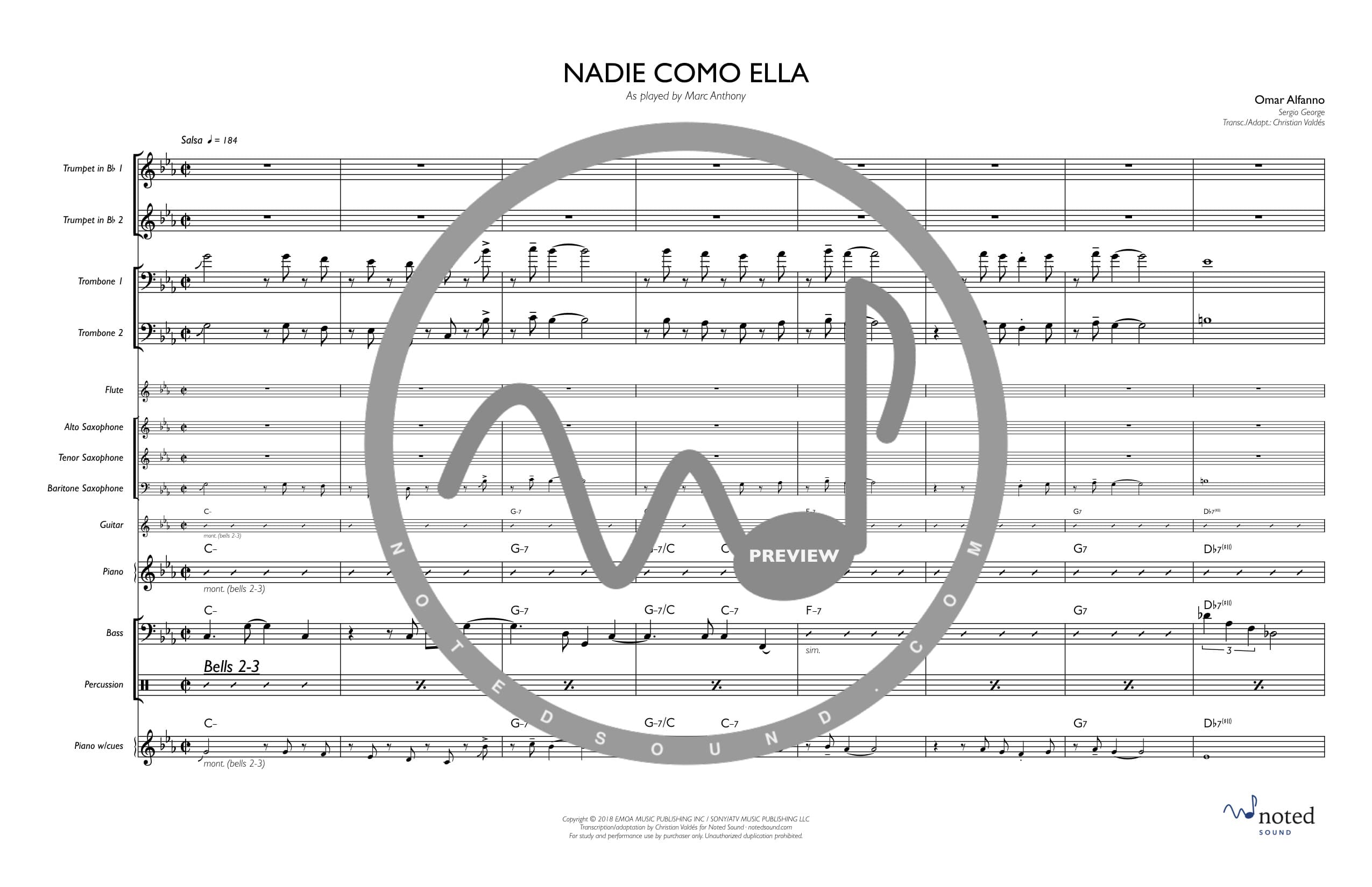 Nadie Como Ella — Full Score (watermarked preview)