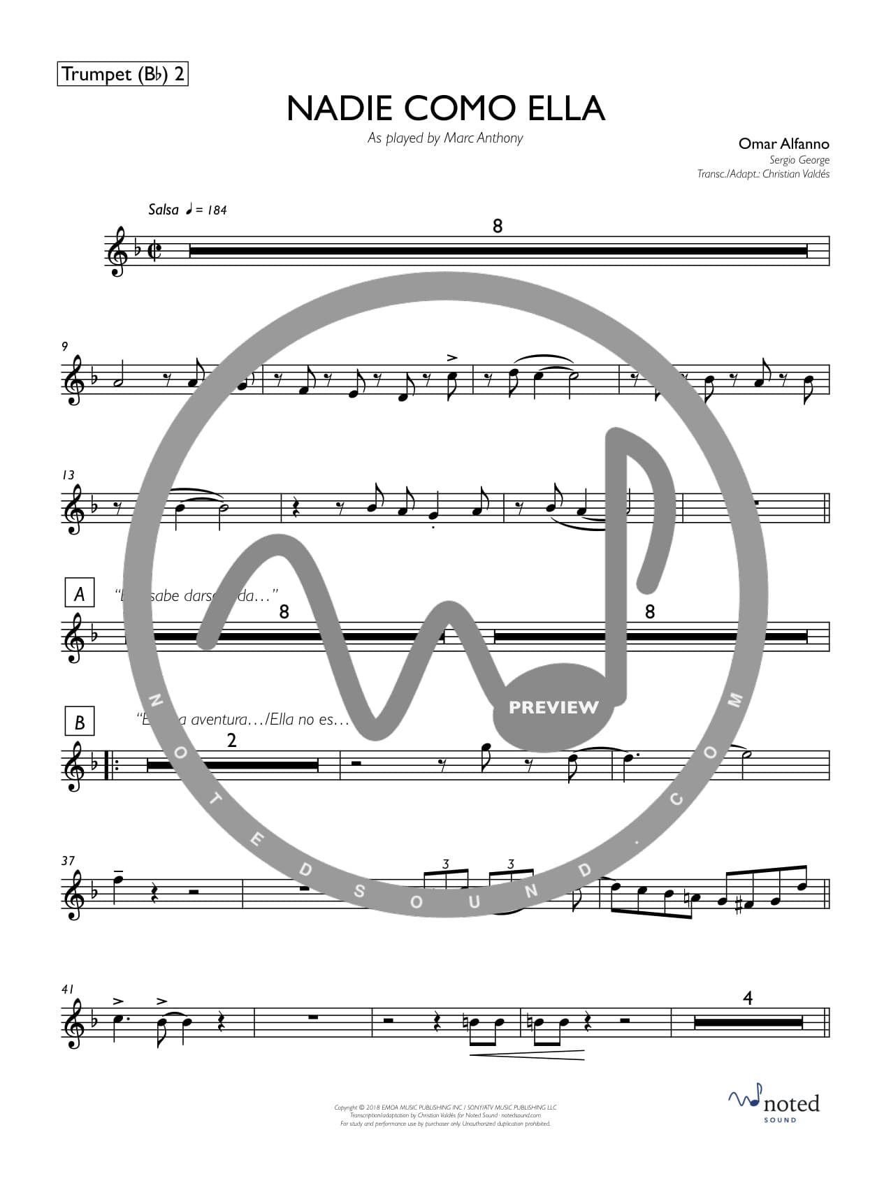Nadie Como Ella — Trumpet 2