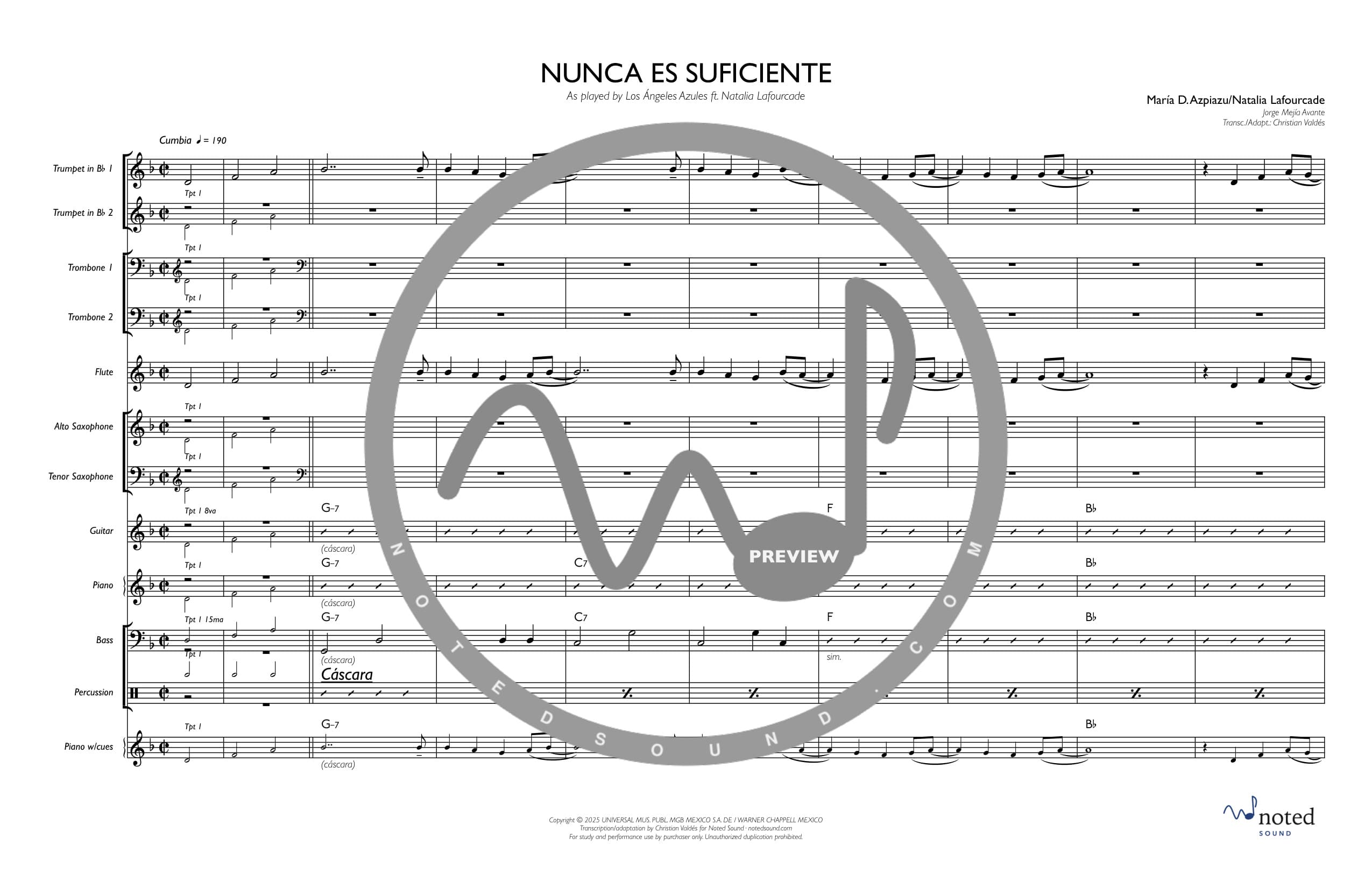 Nunca es suficiente — Full Score (watermarked preview)