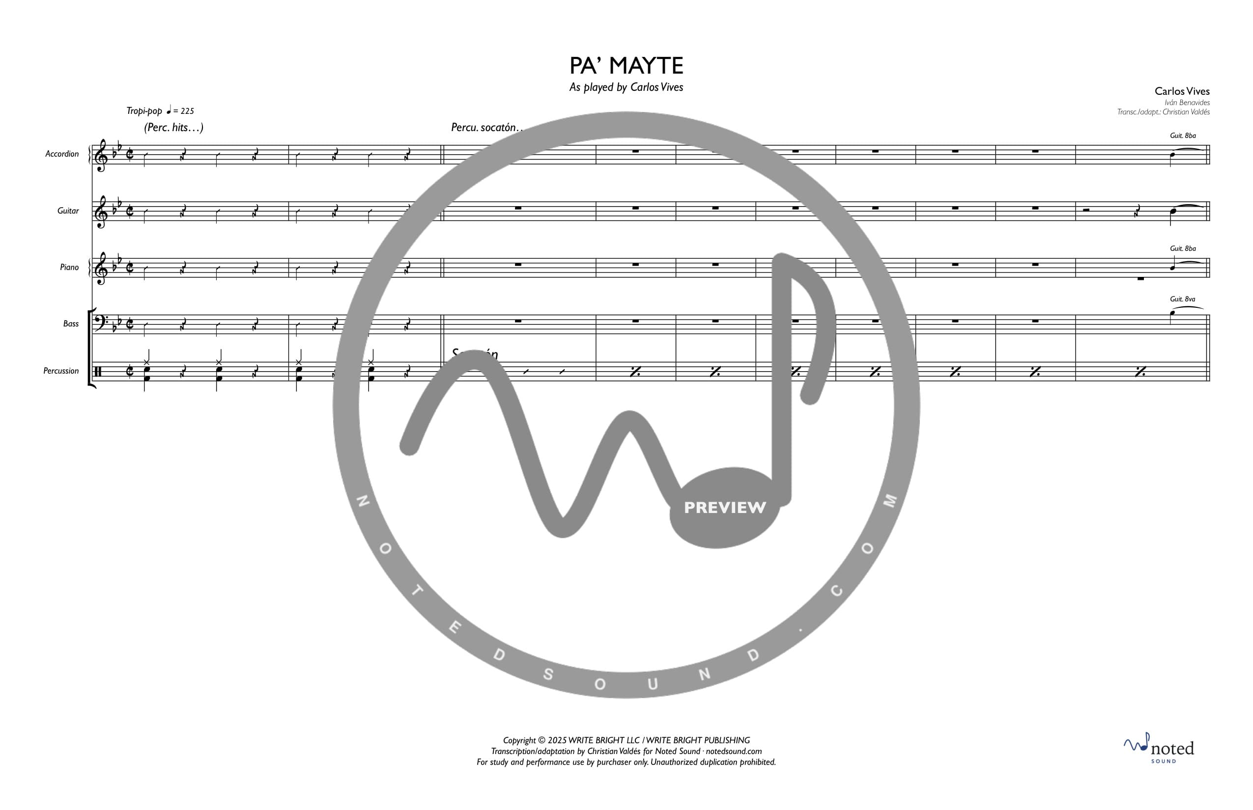 Pa' Mayté — Full Score (watermarked preview)