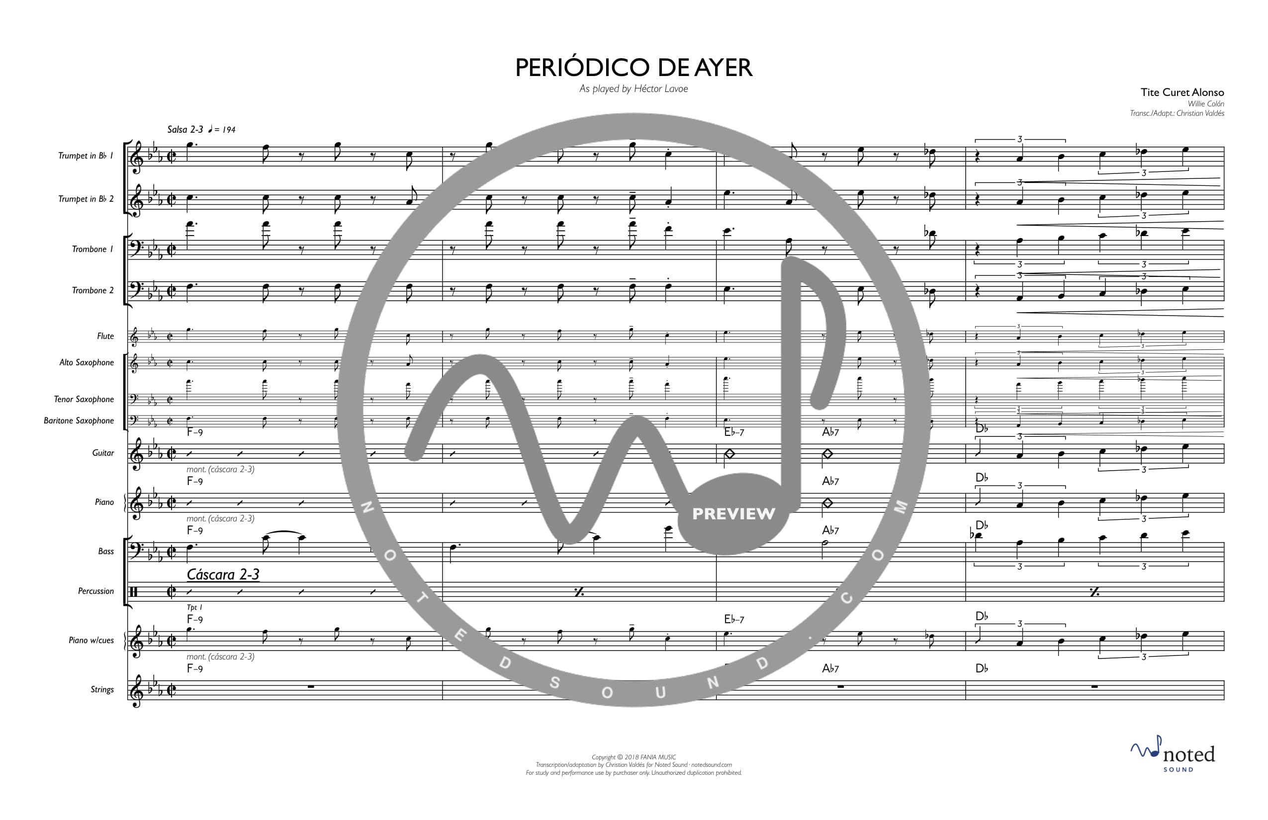 Periódico de Ayer — Full Score (watermarked preview)