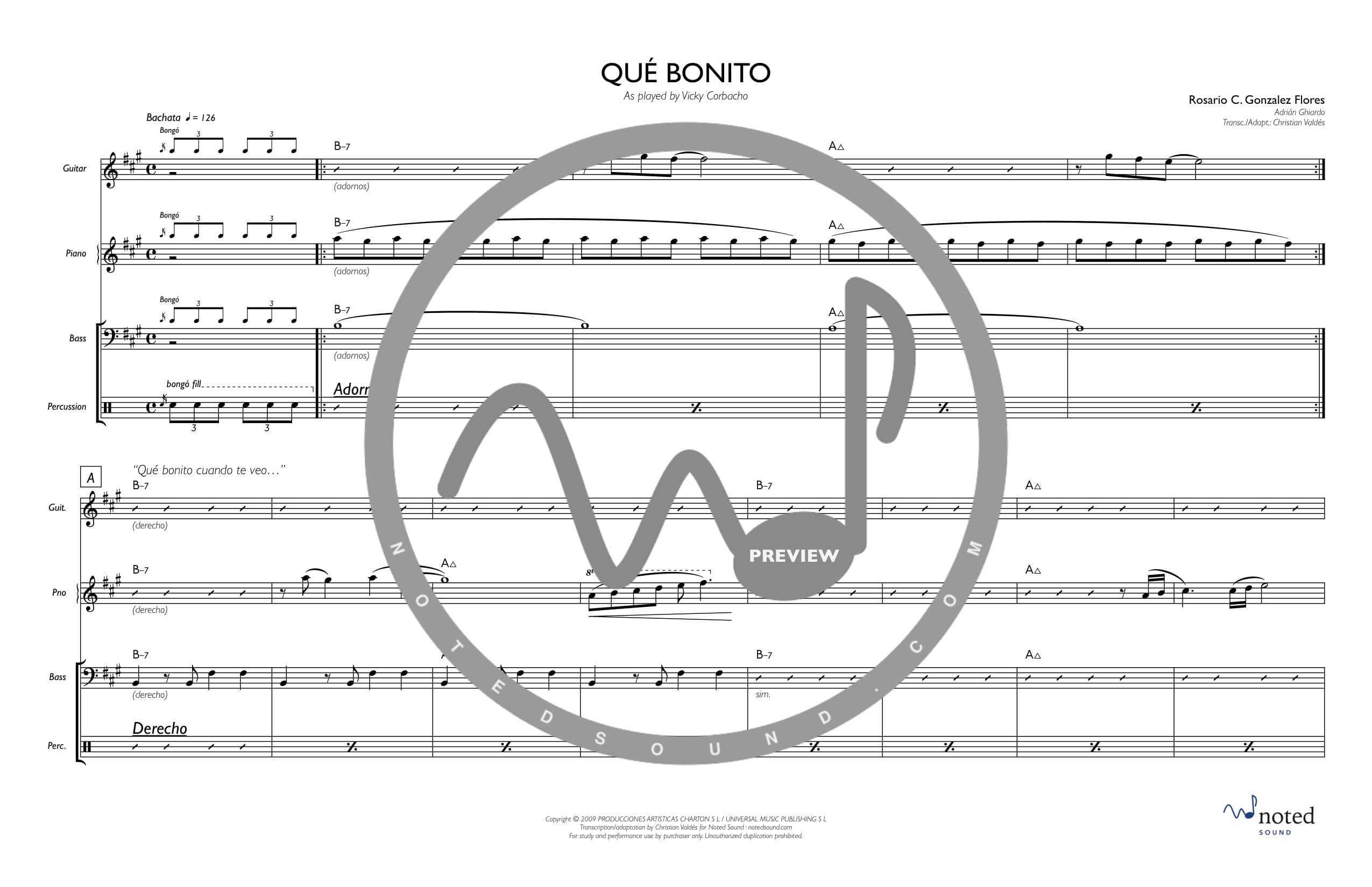 Qué bonito — Full Score (watermarked preview)