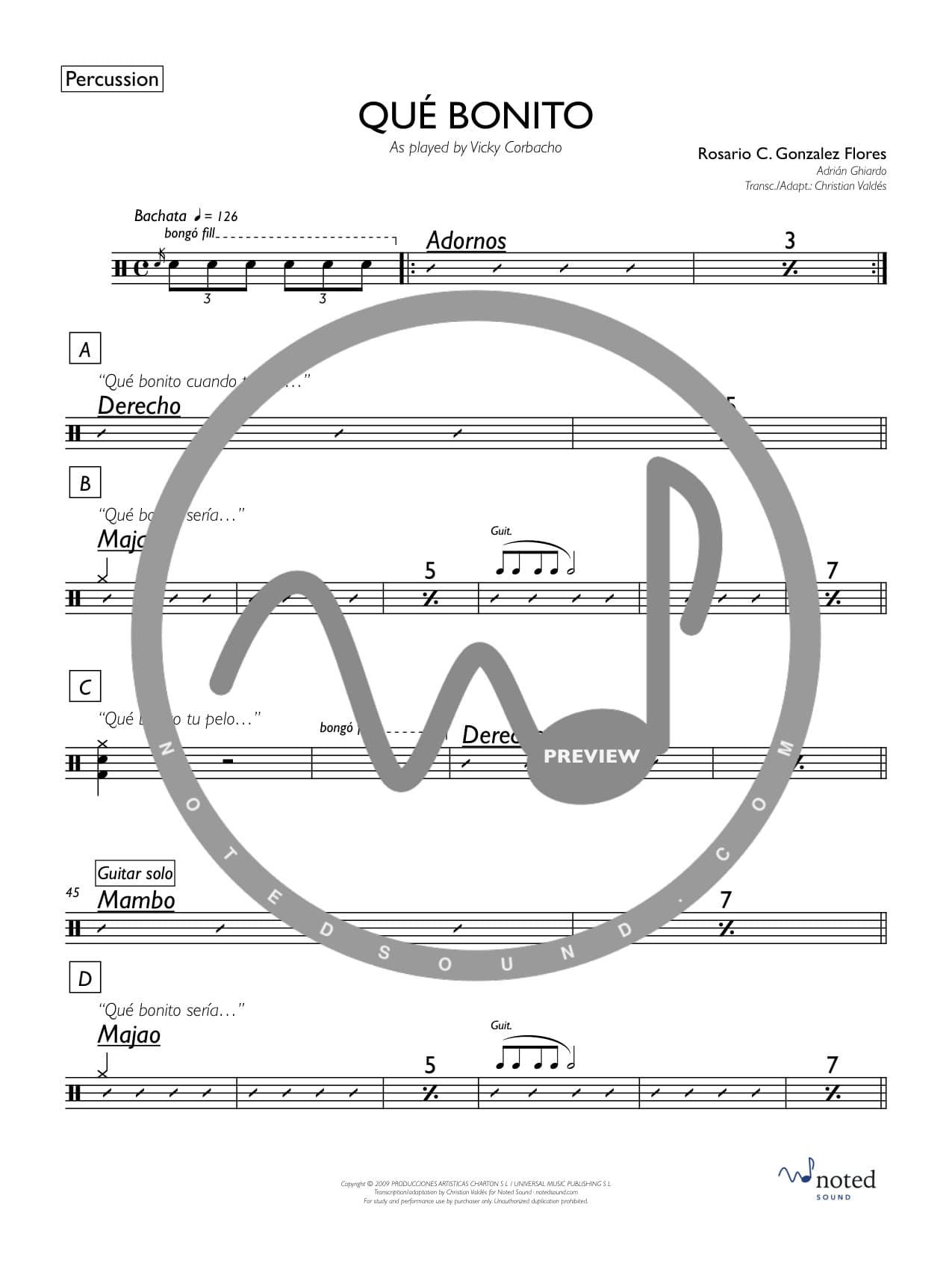 Qué bonito — Percussion watermarked preview