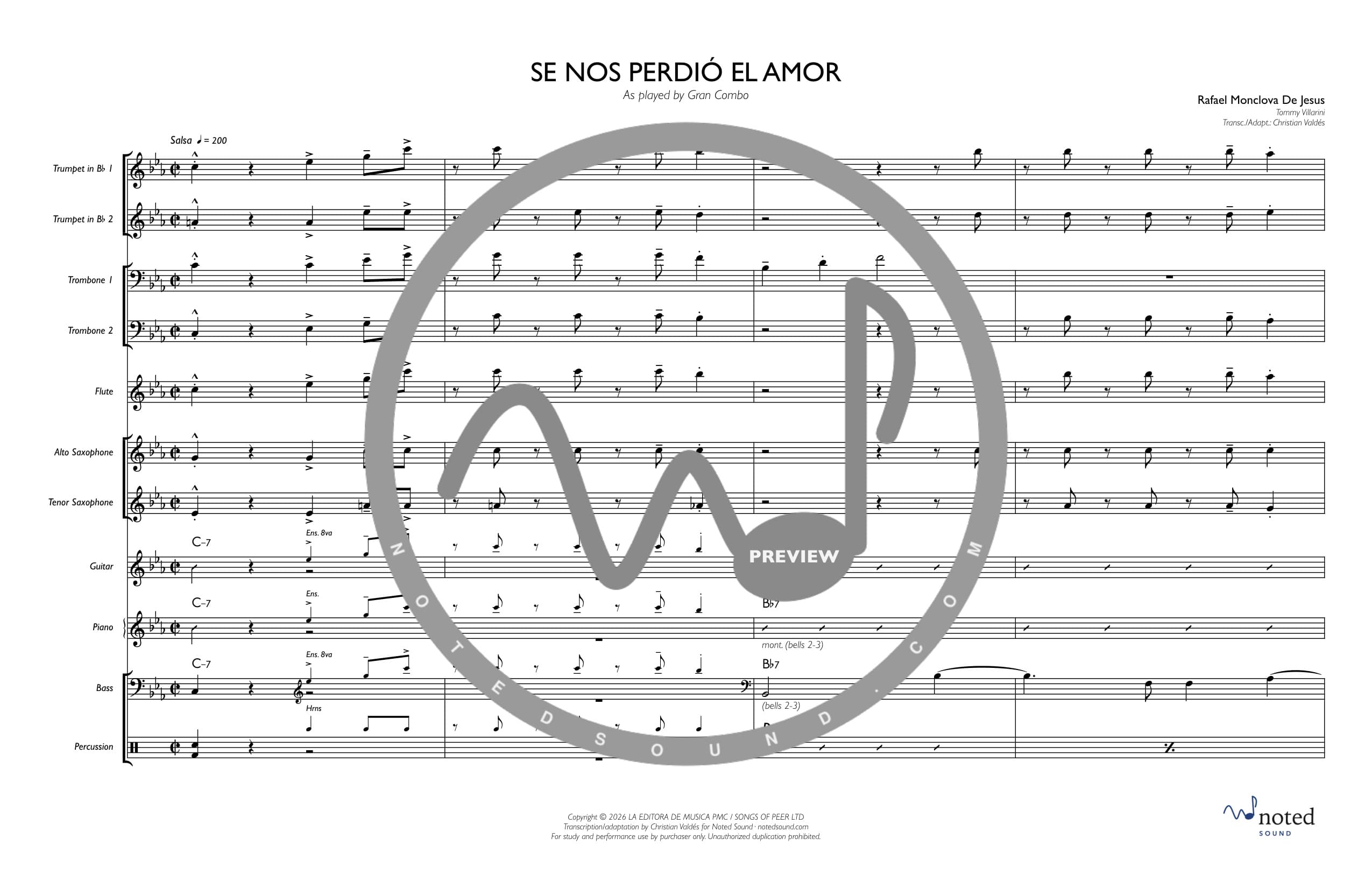 Se Nos Perdió el Amor — Full Score (watermarked preview)