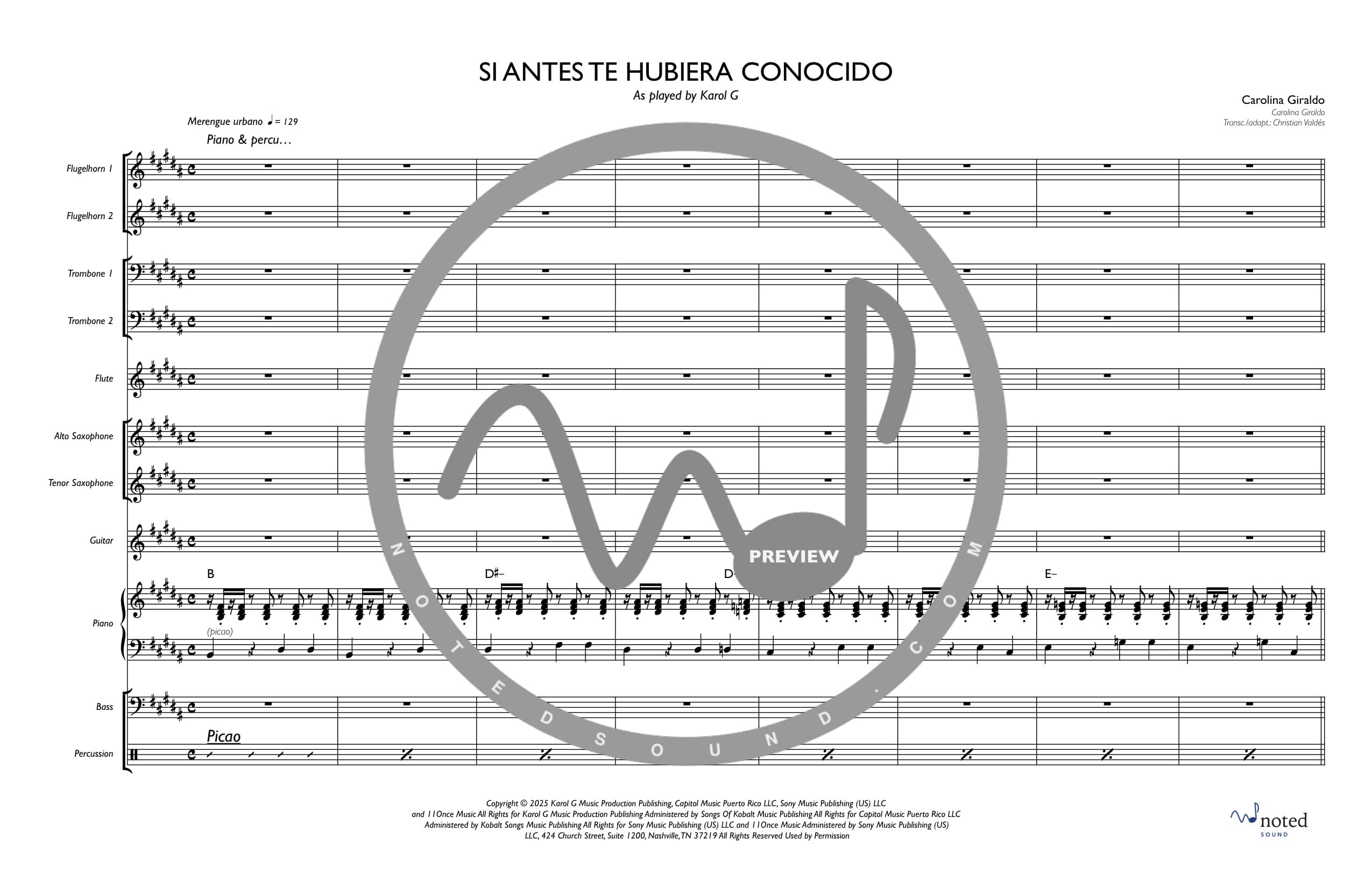 Si Antes Te Hubiera Conocido — Full Score (watermarked preview)