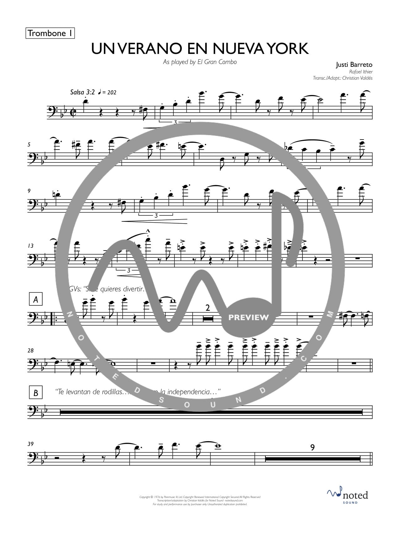 Un verano en Nueva York — Trombone 1