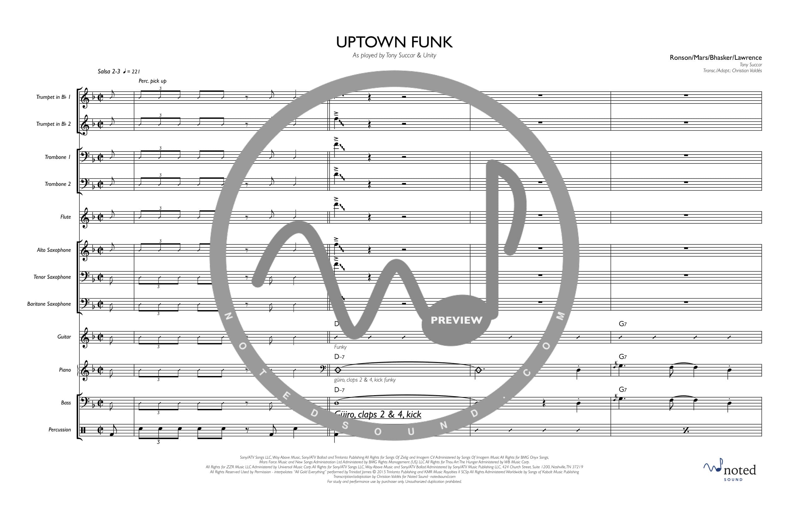 Uptown Funk — Full Score (watermarked preview)