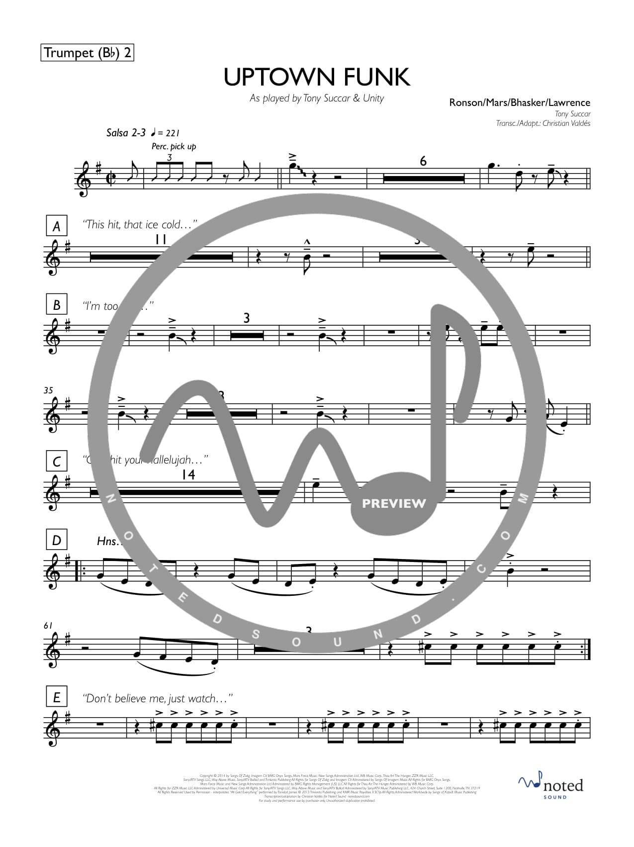 Uptown Funk — Trumpet 2