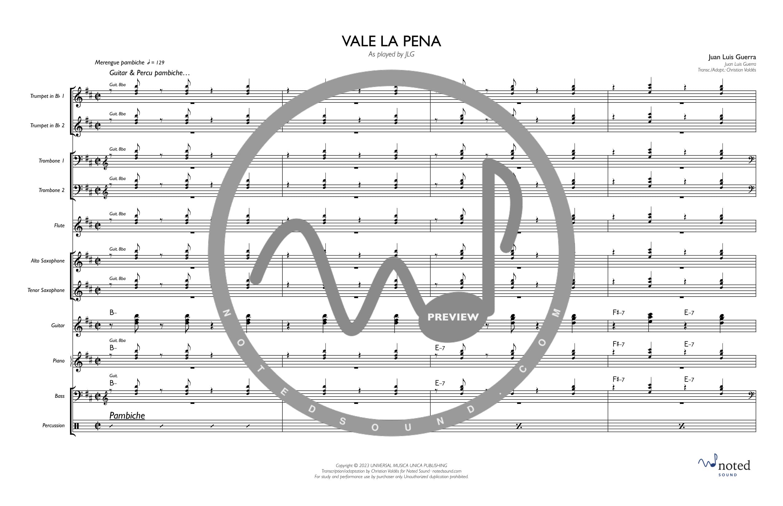 Vale La Pena — Full Score (watermarked preview)