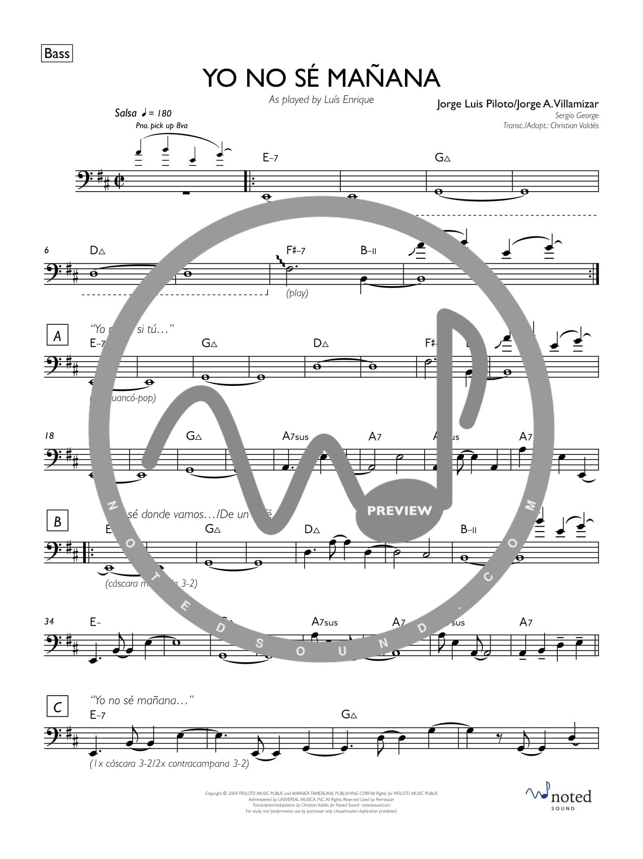 Yo no sé mañana — Bass watermarked preview