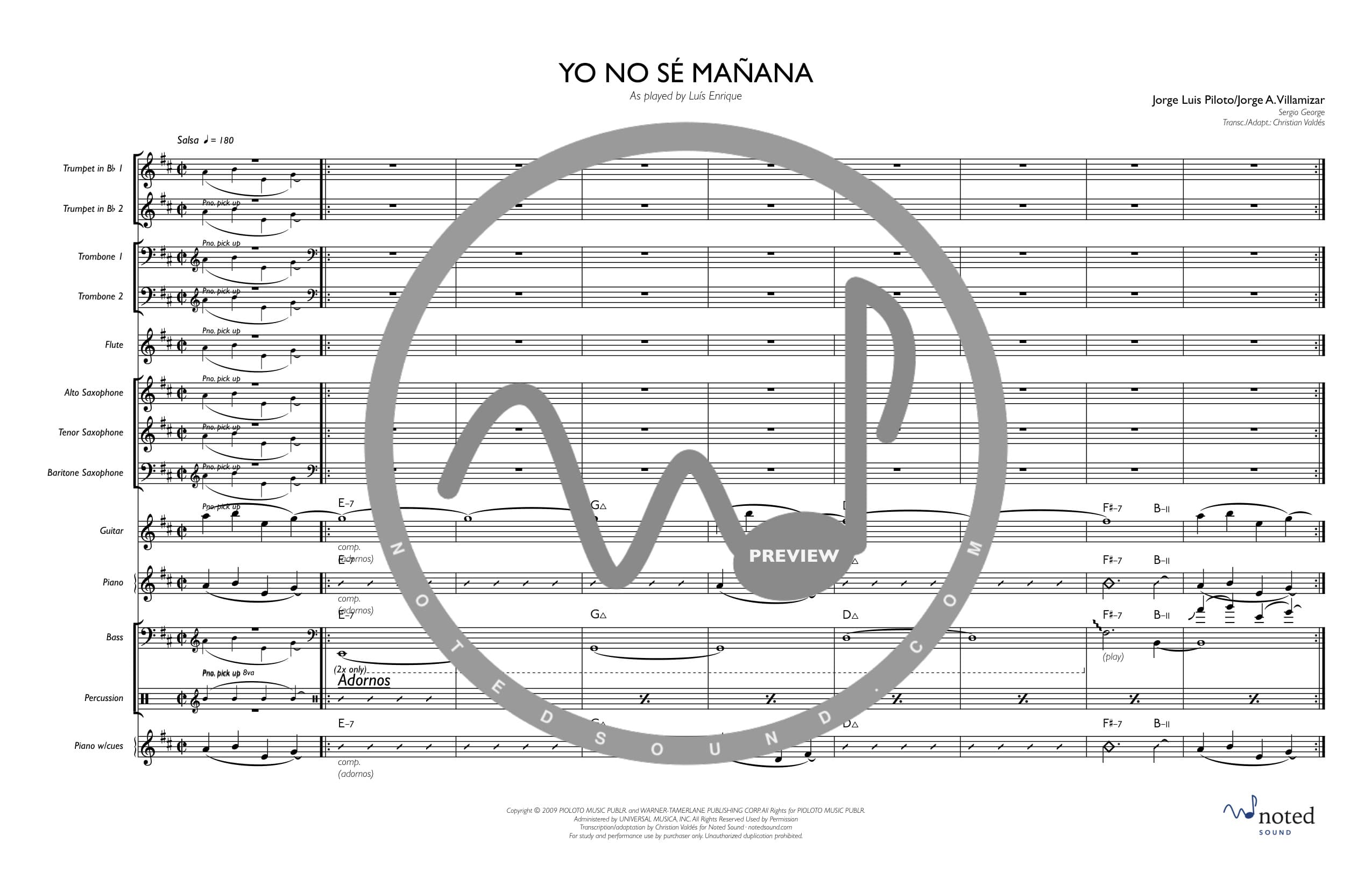 Yo no sé mañana — Full Score (watermarked preview)