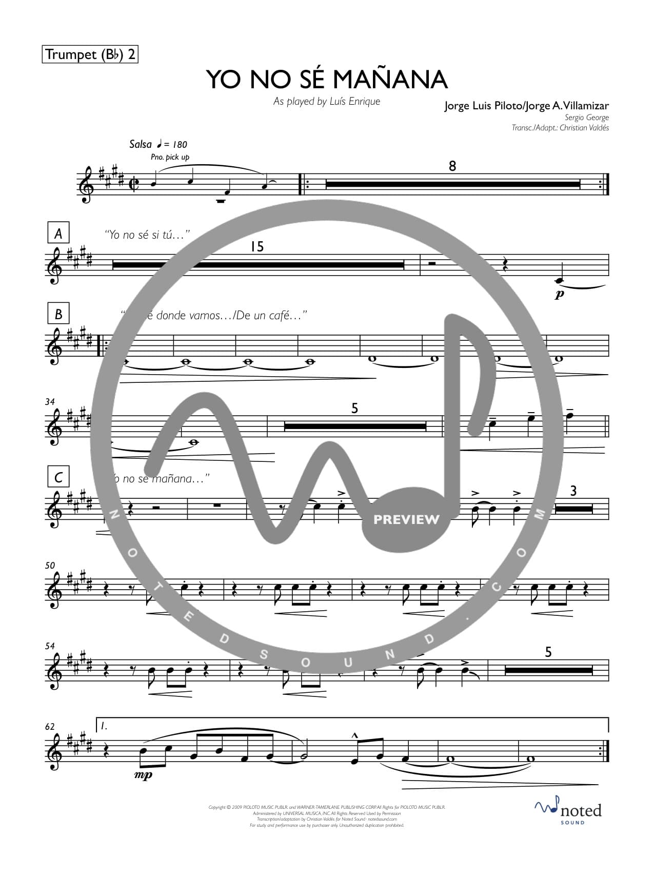 Yo no sé mañana — Trumpet 2