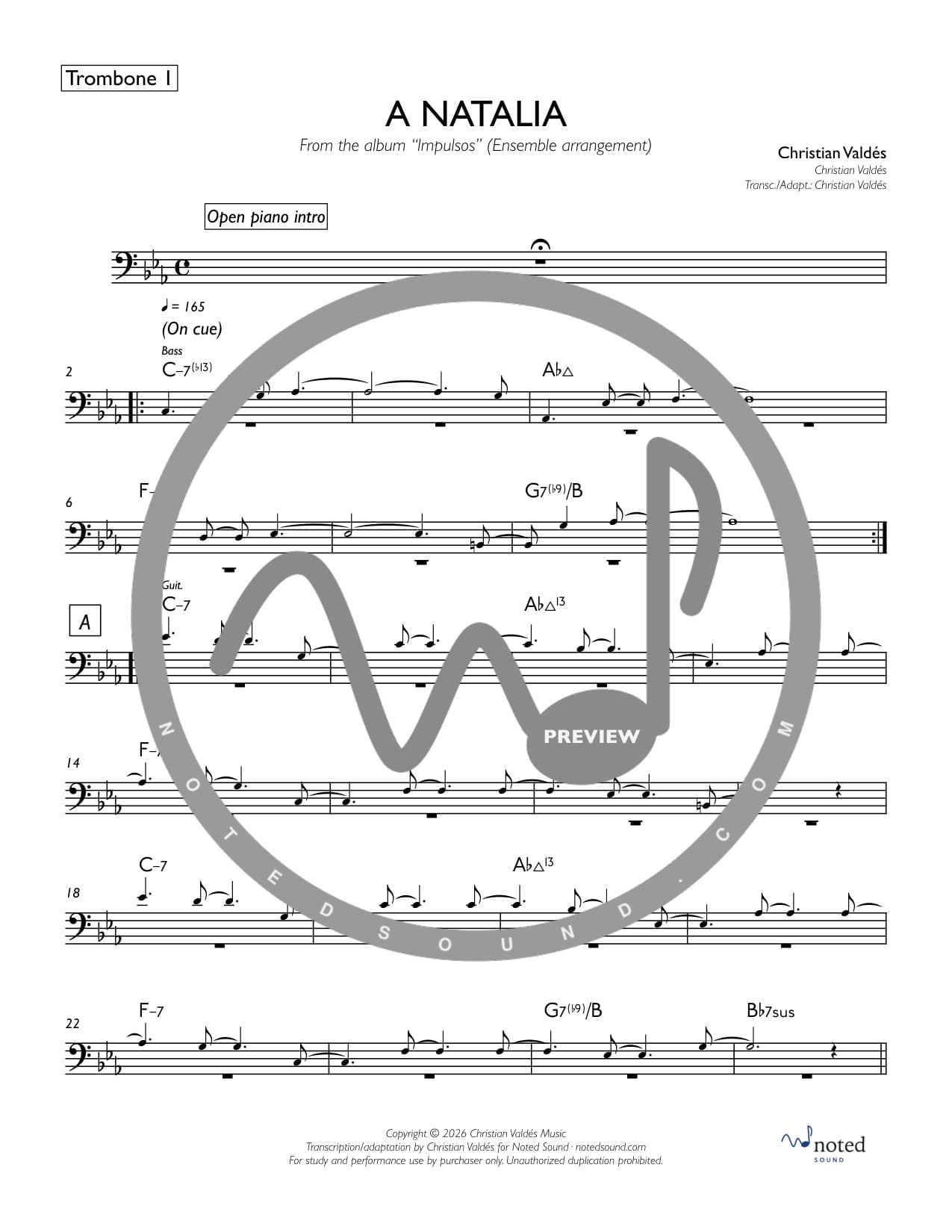 A Natalia (Ensemble) — Trombone 1