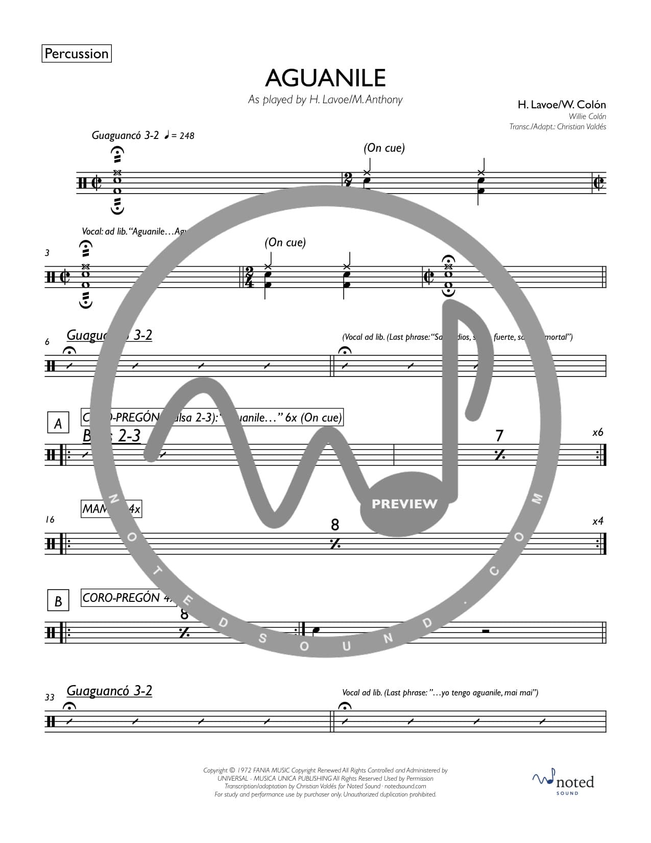 Aguanile — Percussion watermarked preview
