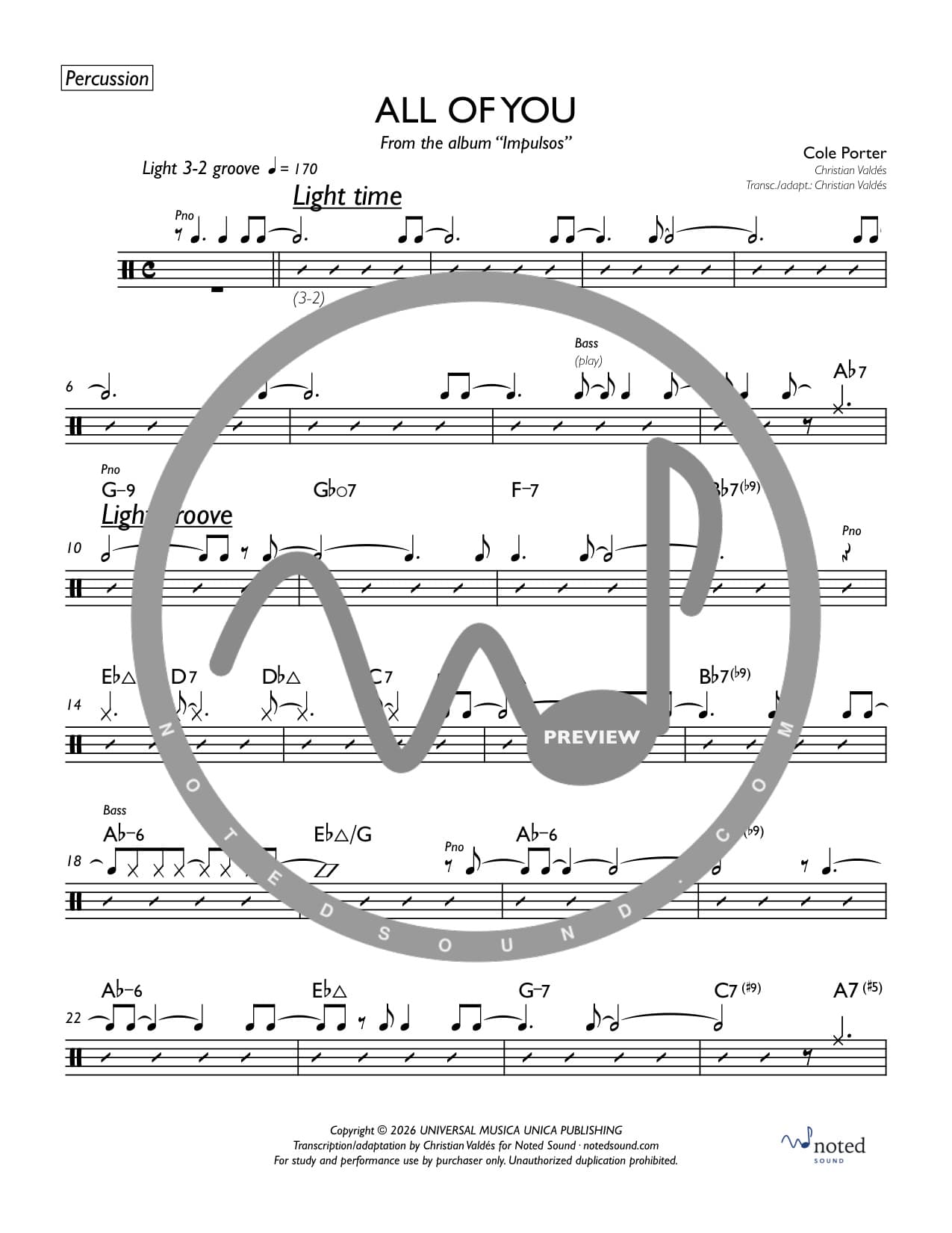 All of You — Percussion watermarked preview