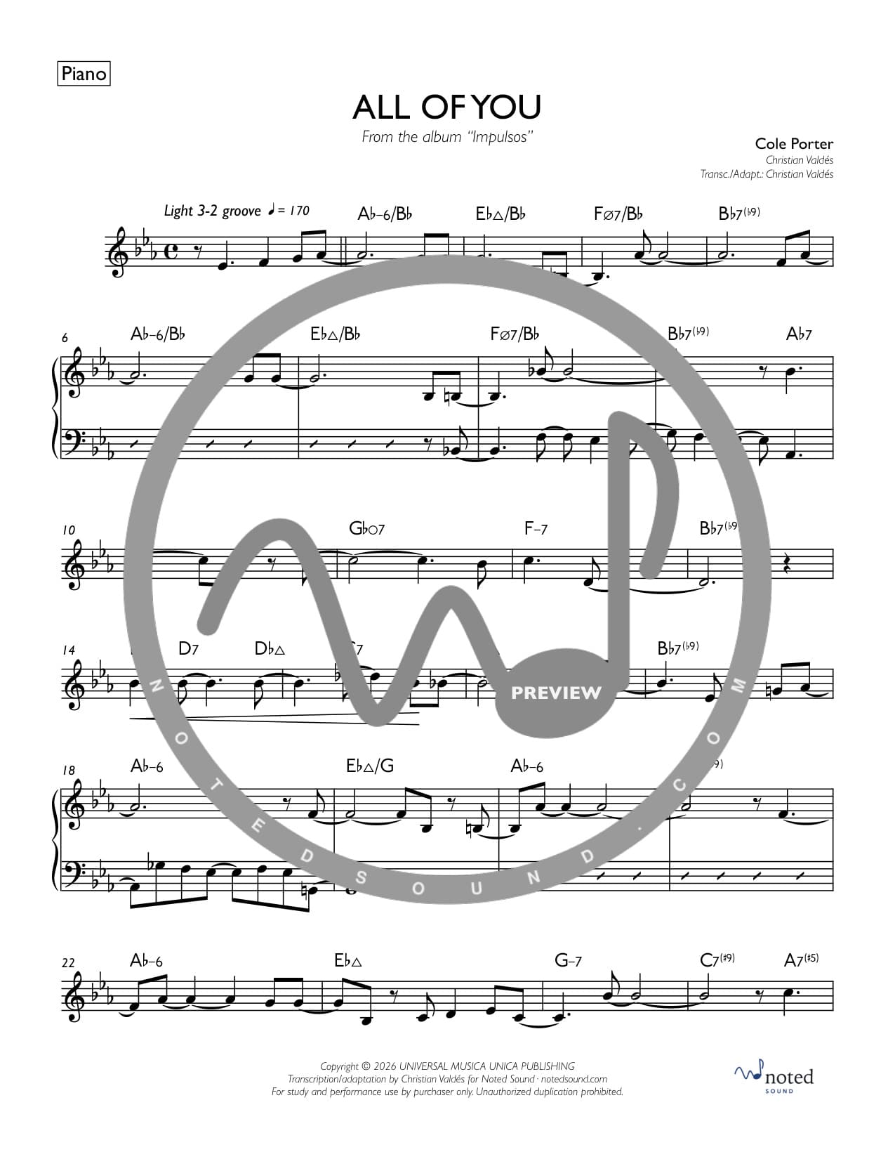 All of You — Piano