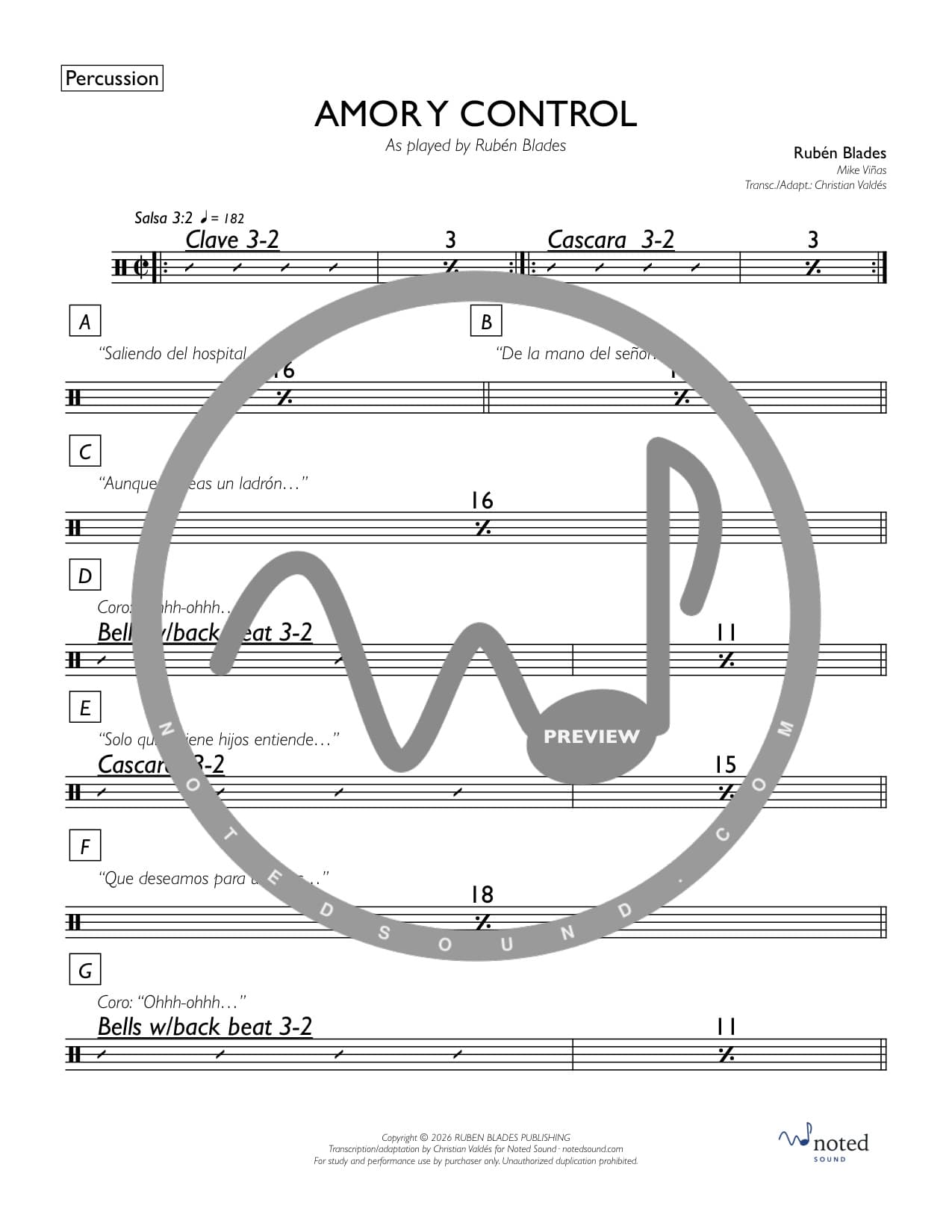 Amor y Control — Percussion watermarked preview