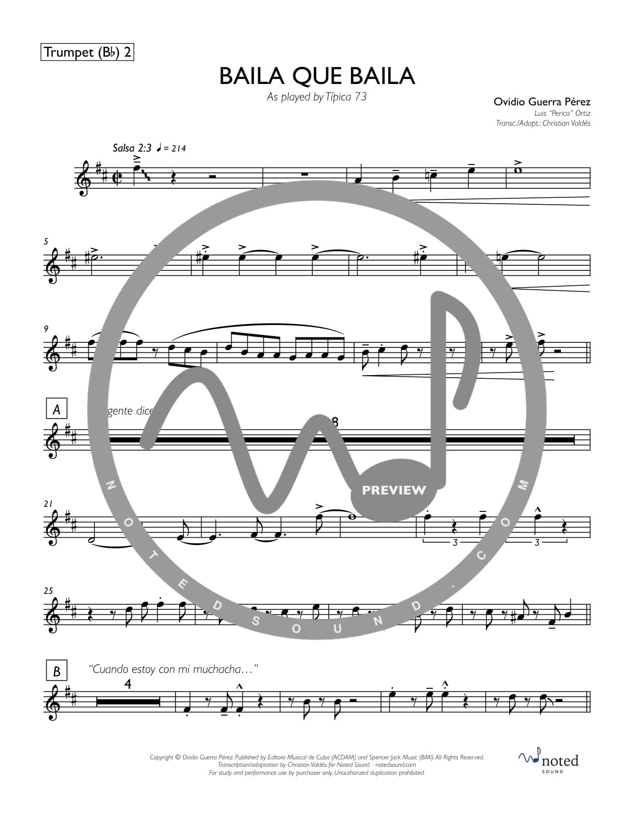 Baila Que Baila — Trumpet in B♭ 2