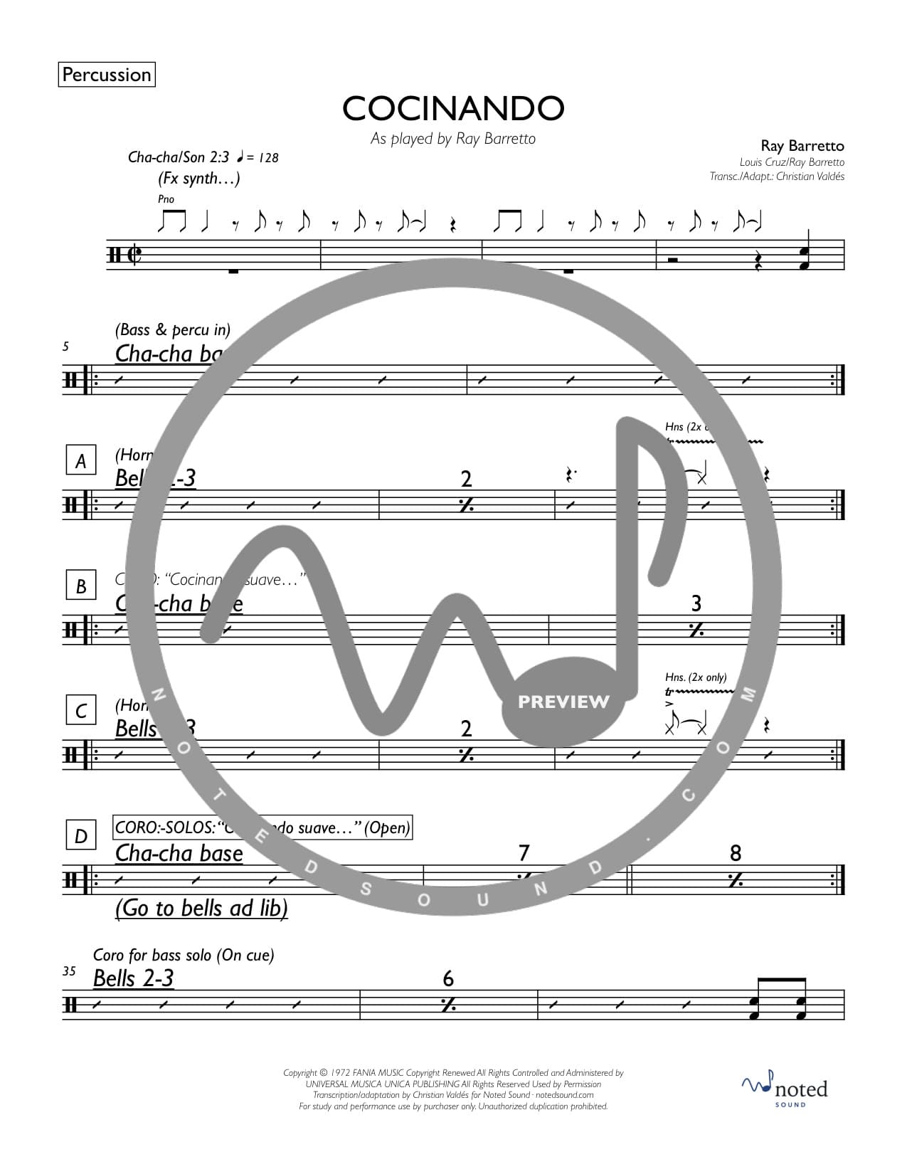 Cocinando — Percussion watermarked preview
