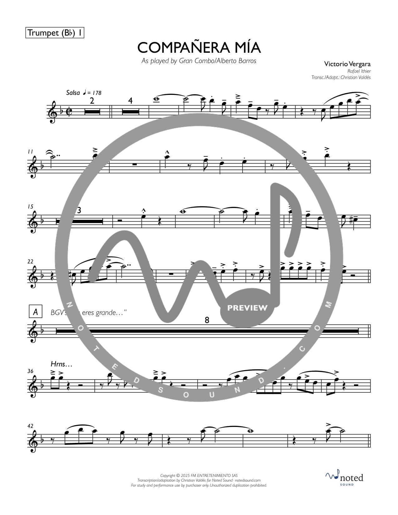 Compañera Mía — Trumpet in B♭ 1