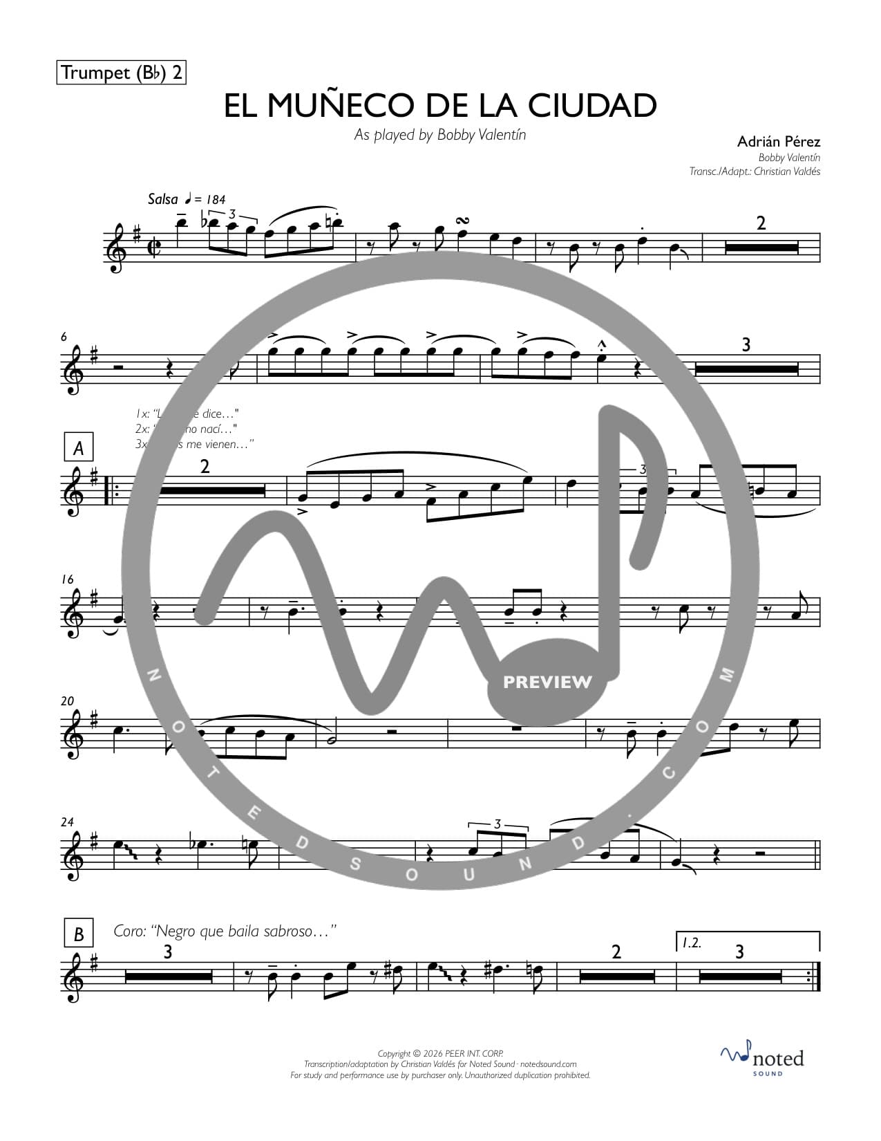 El Muñeco de la Ciudad — Trumpet in B♭ 2