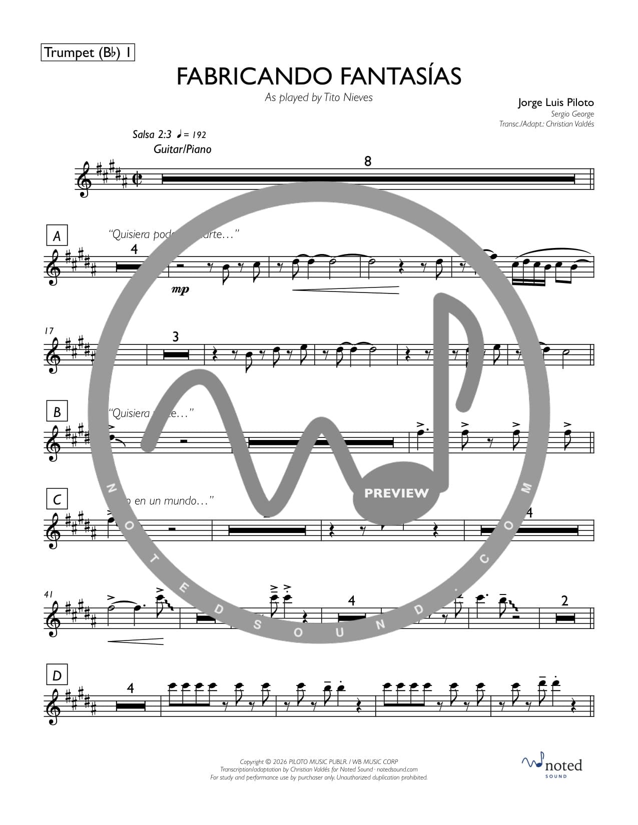 Fabricando Fantasías — Trumpet in B♭ 1