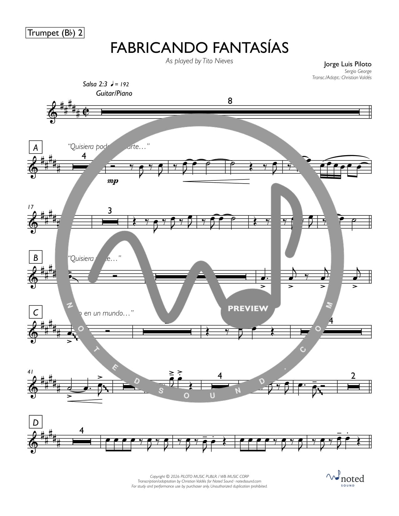 Fabricando Fantasías — Trumpet in B♭ 2