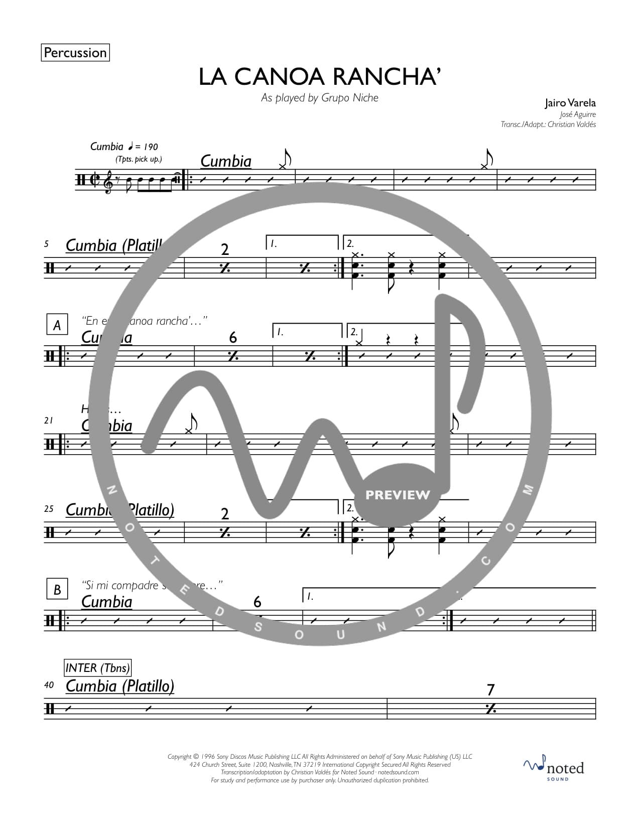 La Canoa Rancha' — Percussion watermarked preview