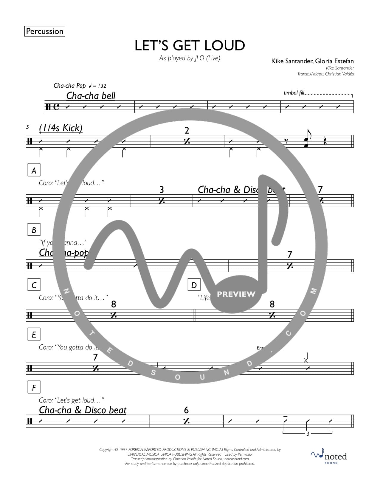 Let's Get Loud — Percussion watermarked preview