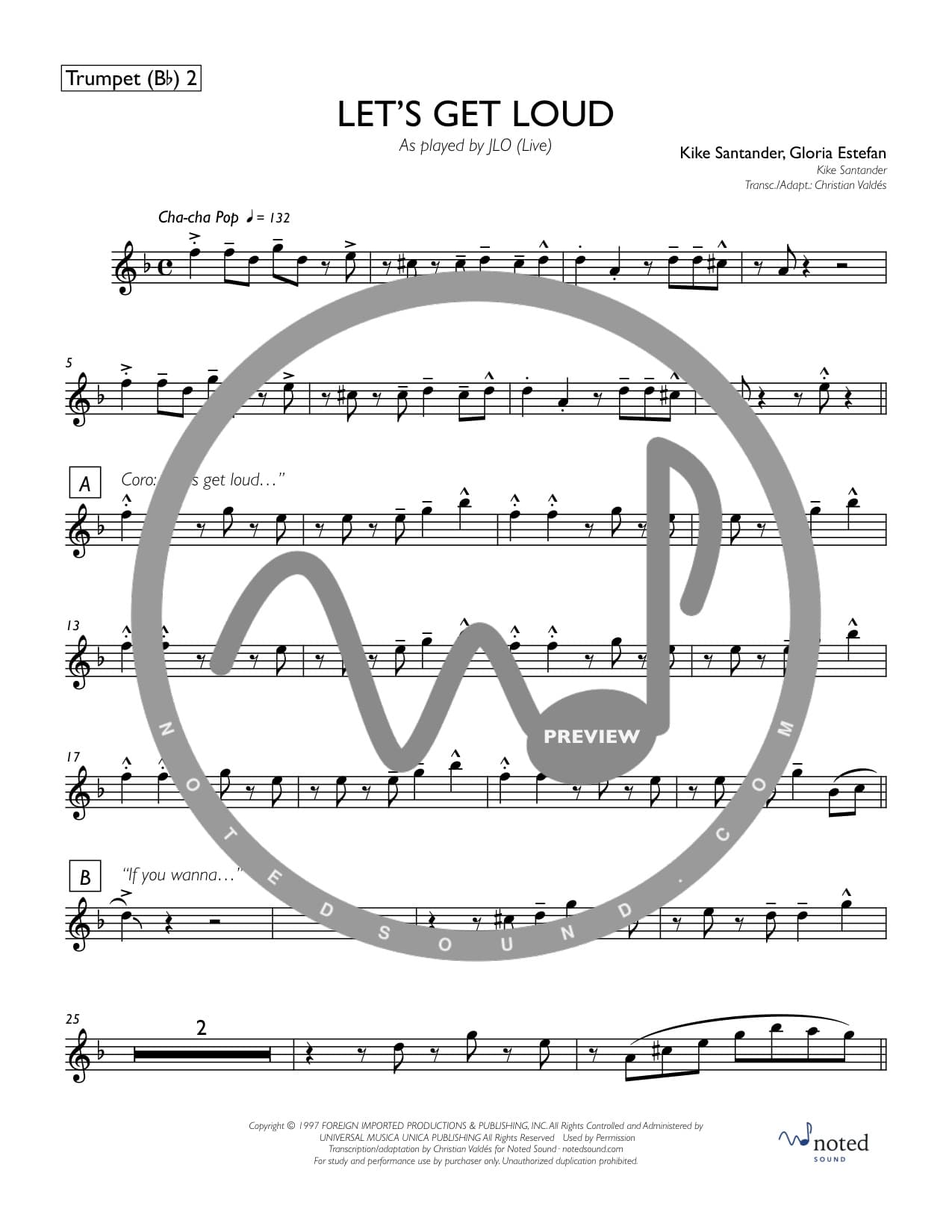 Let's Get Loud — Trumpet in B♭ 2