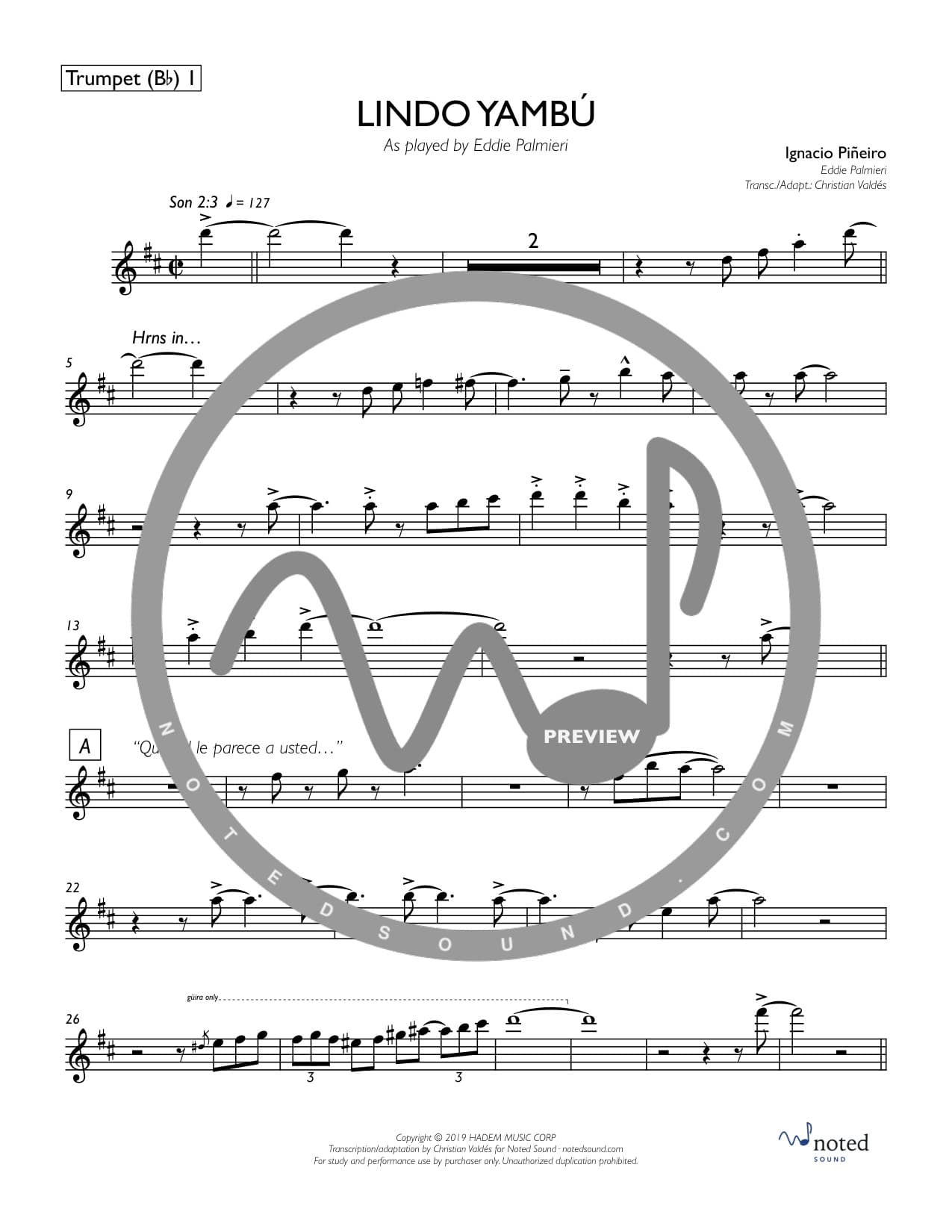 Lindo Yambú — Trumpet in B♭ 1 watermarked preview