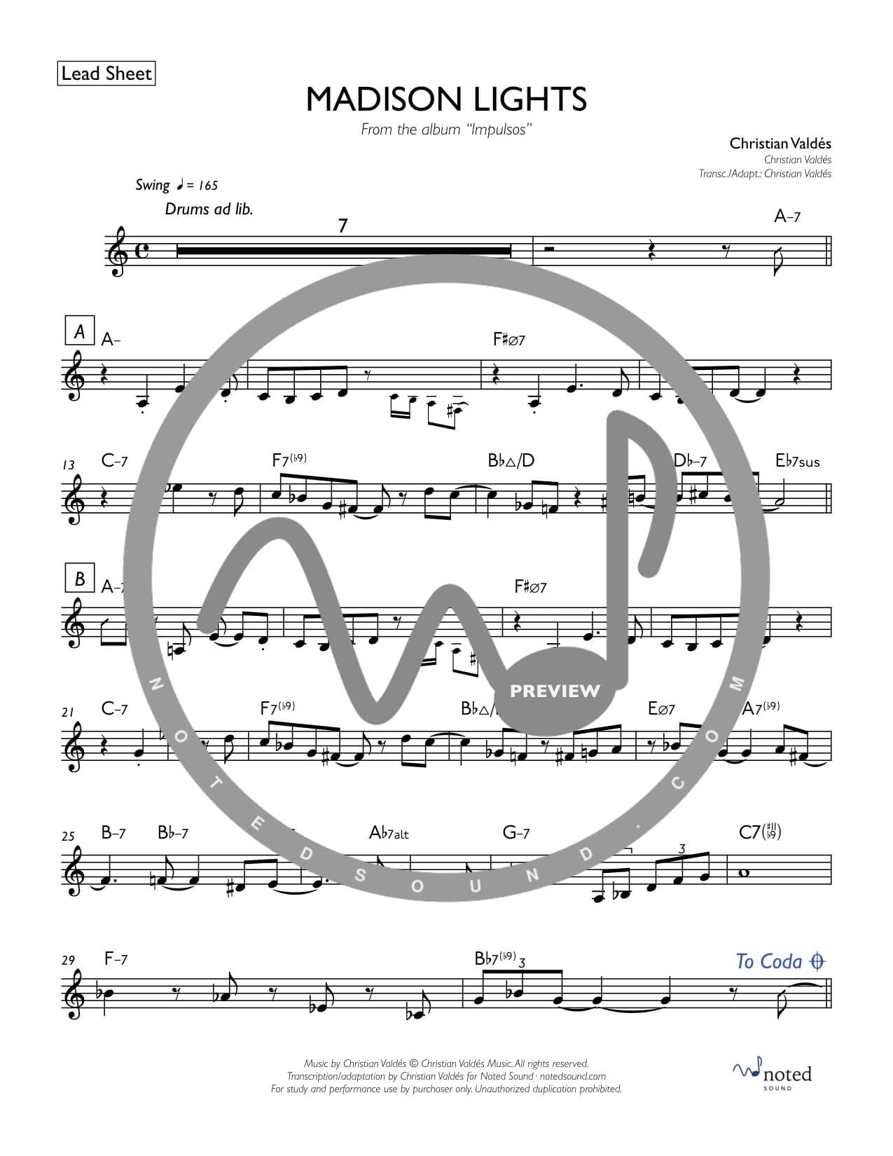 Madison Lights — Lead Sheet