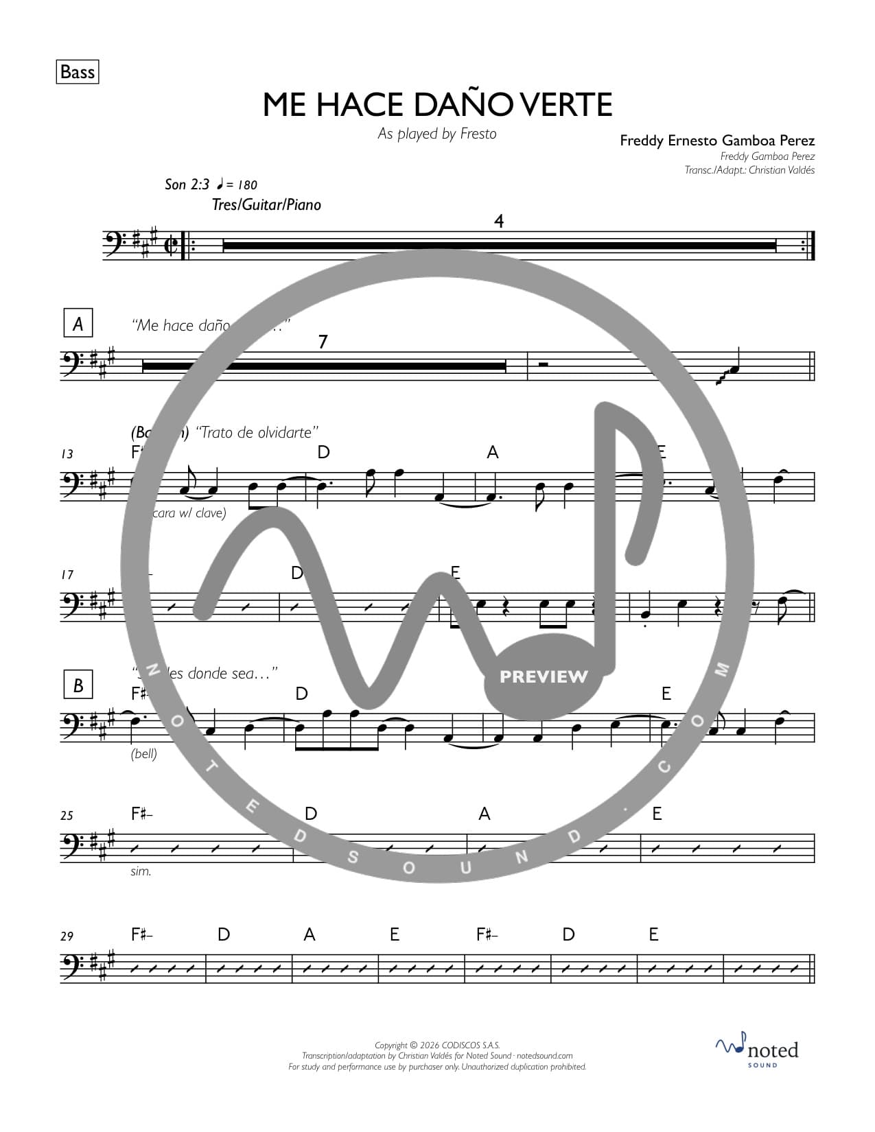 Me Hace Daño Verte — Bass watermarked preview