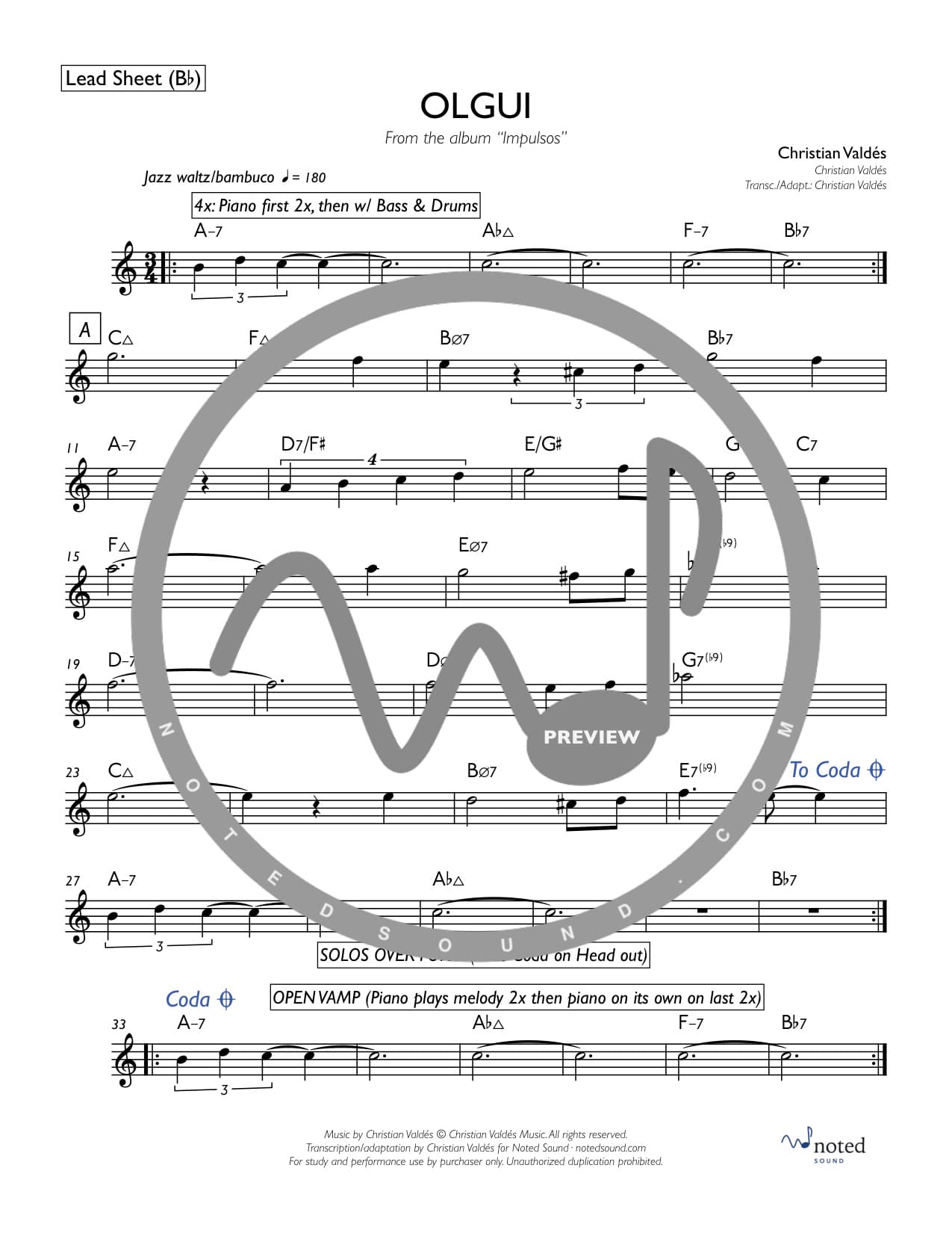 Olgui — Lead Sheet (B♭)